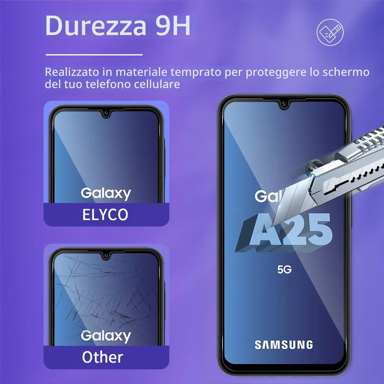 ELYCO Vetro Temperato Privacy per Samsung Galaxy A25 5G, 2 Pezzi - immagine 5