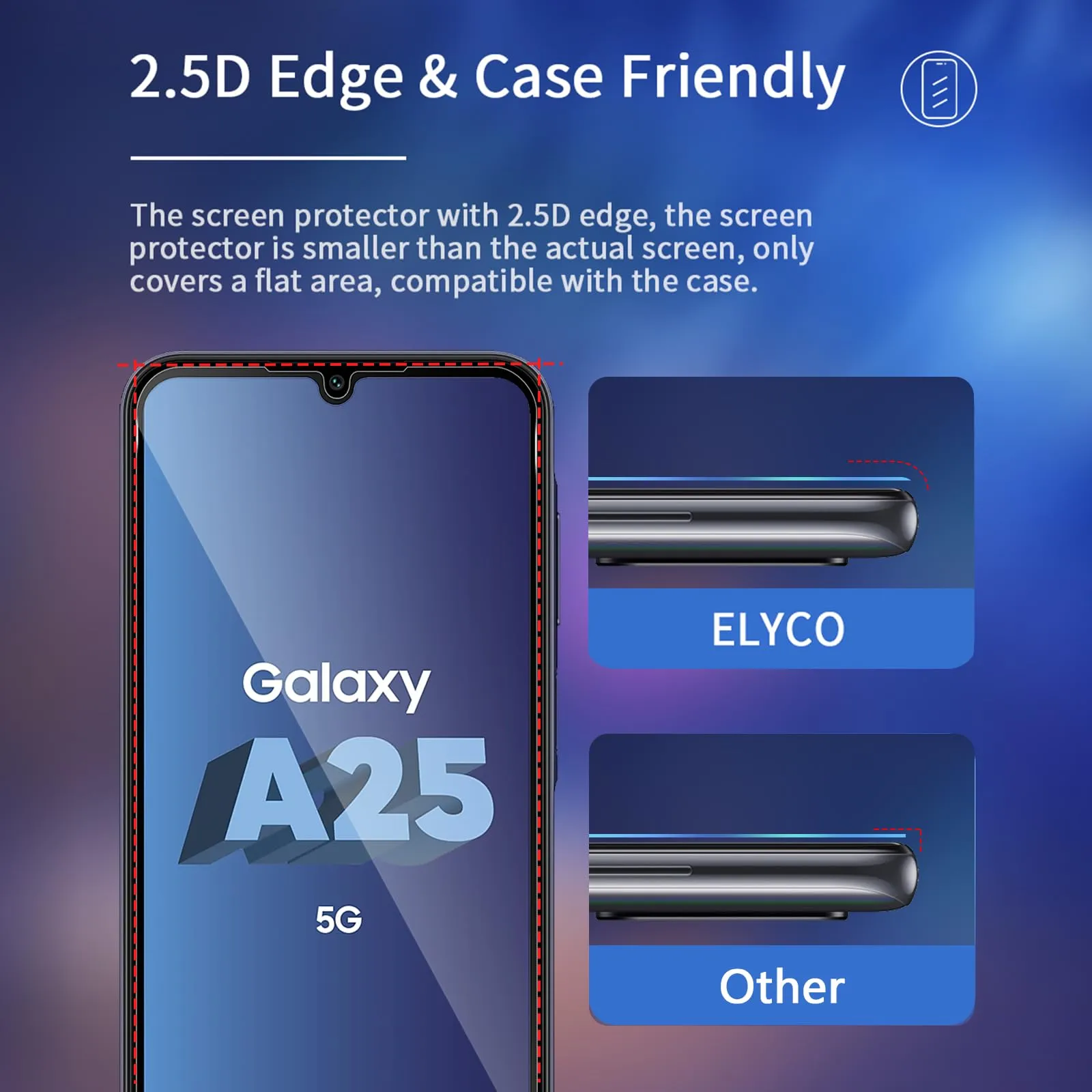 ELYCO Vetro Temperato Privacy per Samsung Galaxy A25 5G, 2 Pezzi - immagine 7