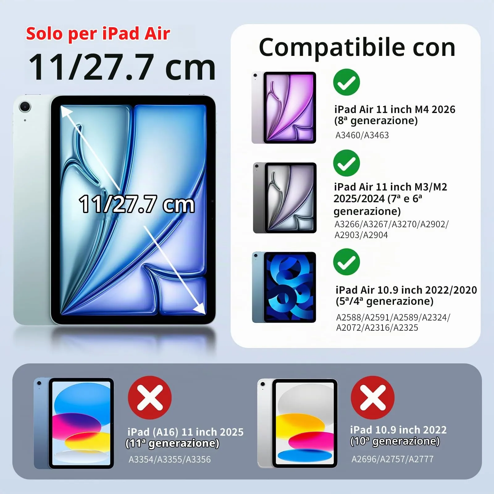 MoKo Cover per iPad Air 11 Pollici (M4/M3/M2) 2024-2026 con Portapenna - immagine 2