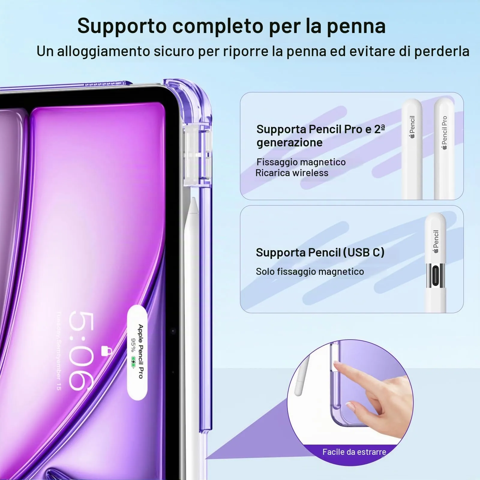 MoKo Cover per iPad Air 11 Pollici (M4/M3/M2) 2024-2026 con Portapenna - immagine 6