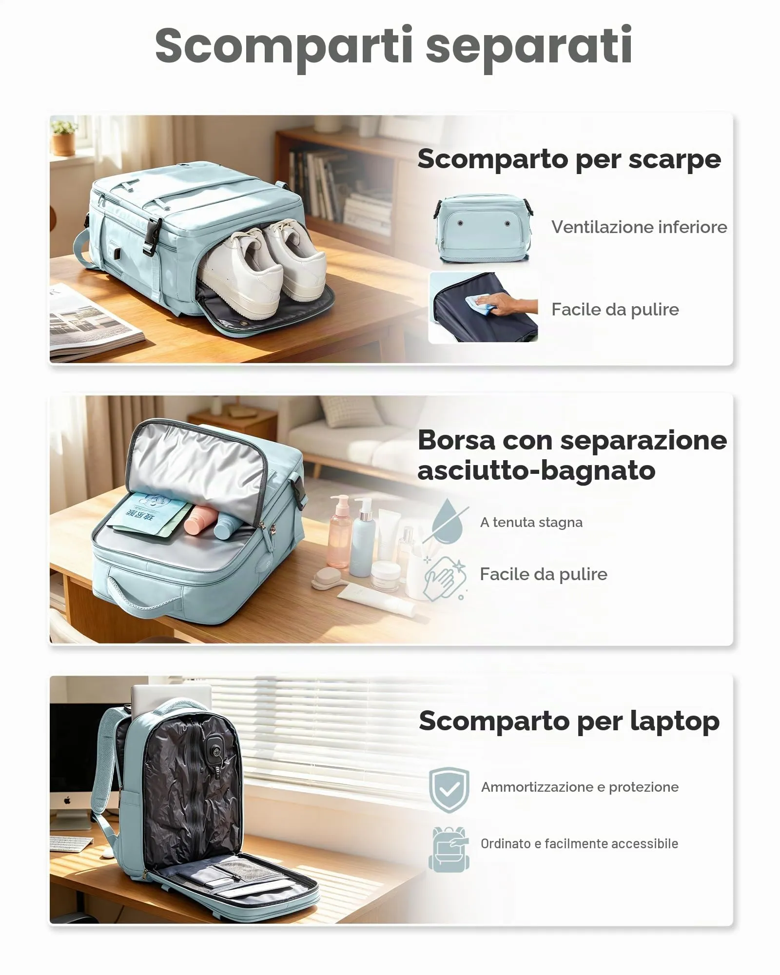 BJLFS Zaino da Viaggio Sottovuoto con Pompa, Bagaglio a Mano 40x30x20 cm per Ryanair e Wizzair, Impermeabile - immagine 4