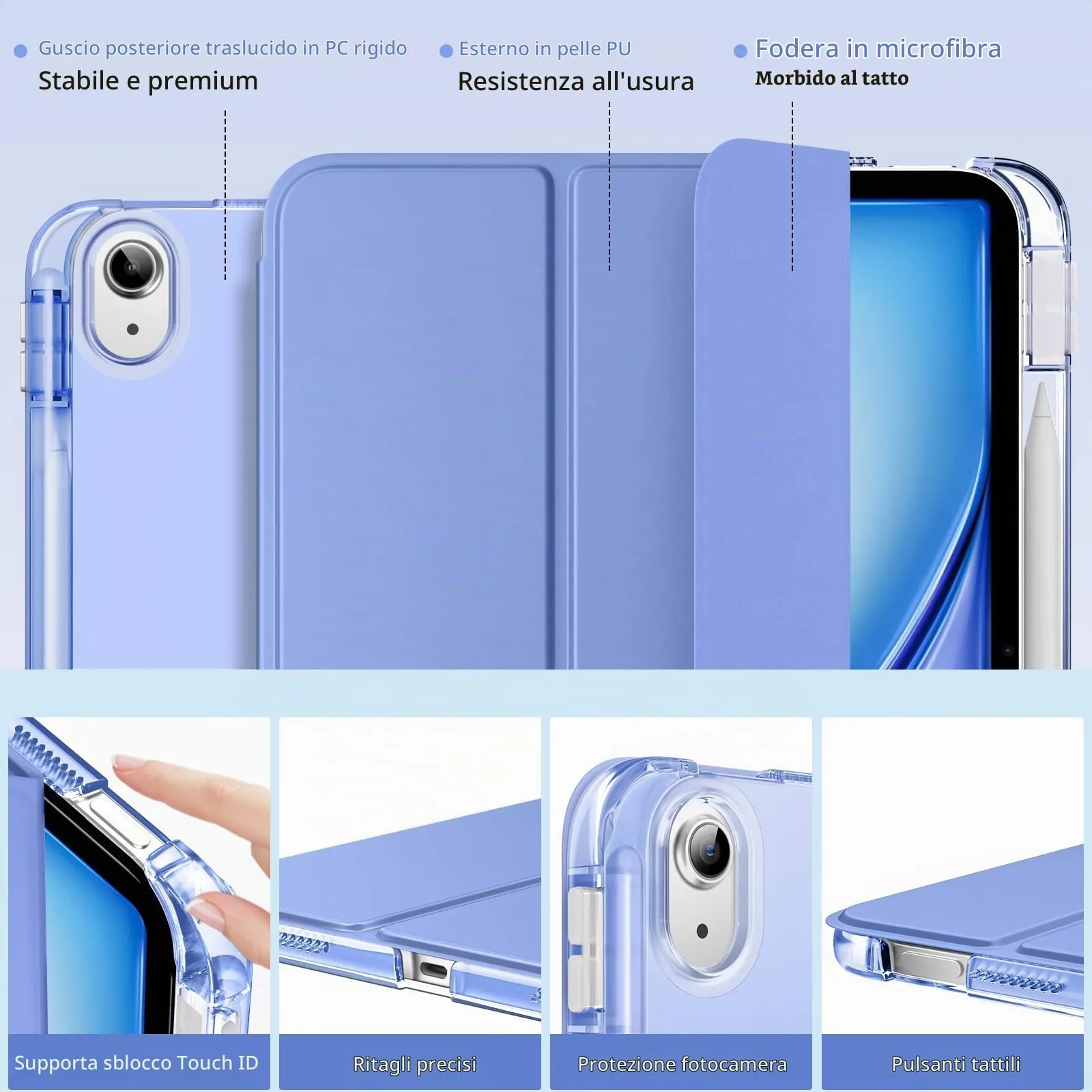 MoKo Cover per iPad Air 11 Pollici (M4/M3/M2) 2024/2025/2026 con Portapenna - immagine 3