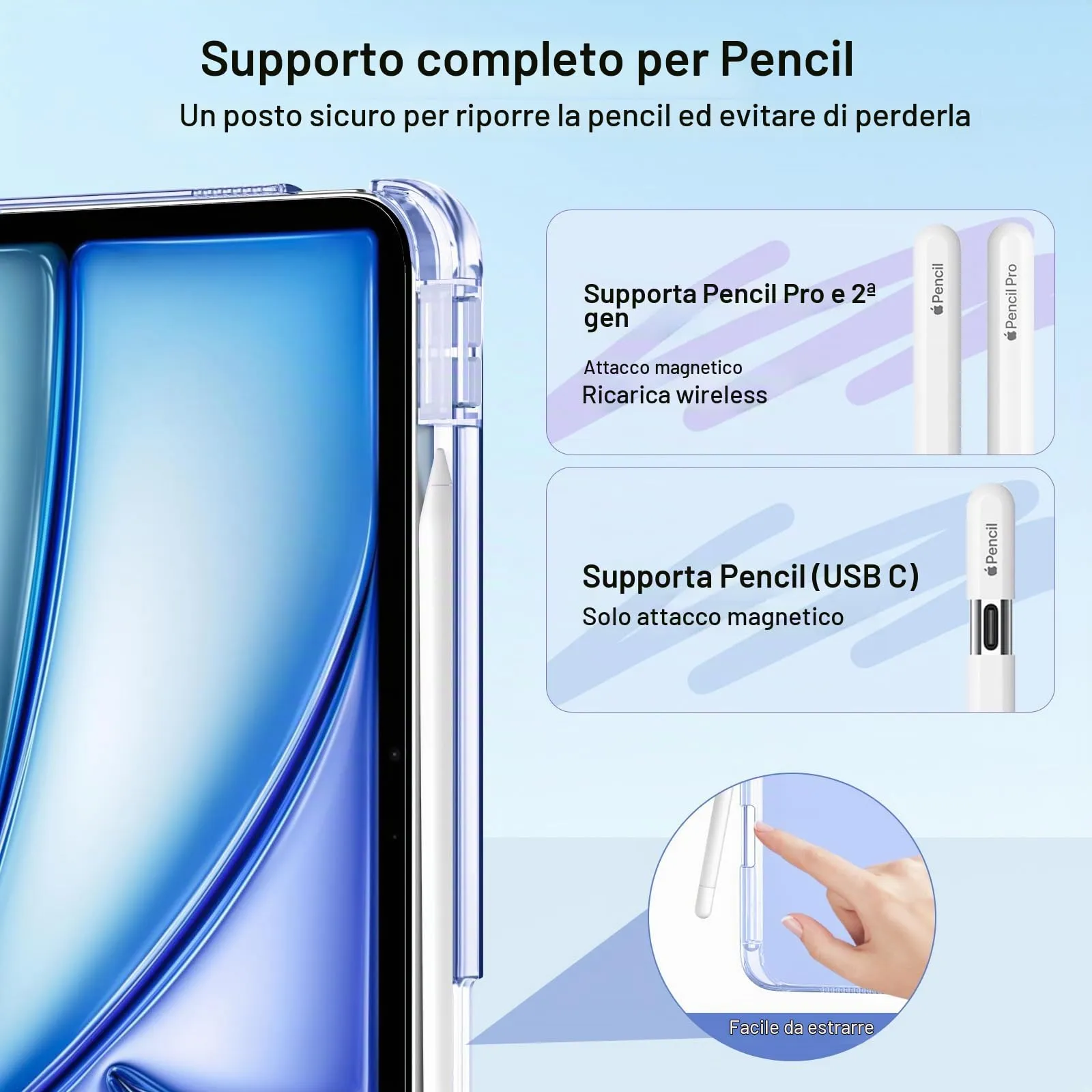 MoKo Cover per iPad Air 11 Pollici (M4/M3/M2) 2024/2025/2026 con Portapenna - immagine 6