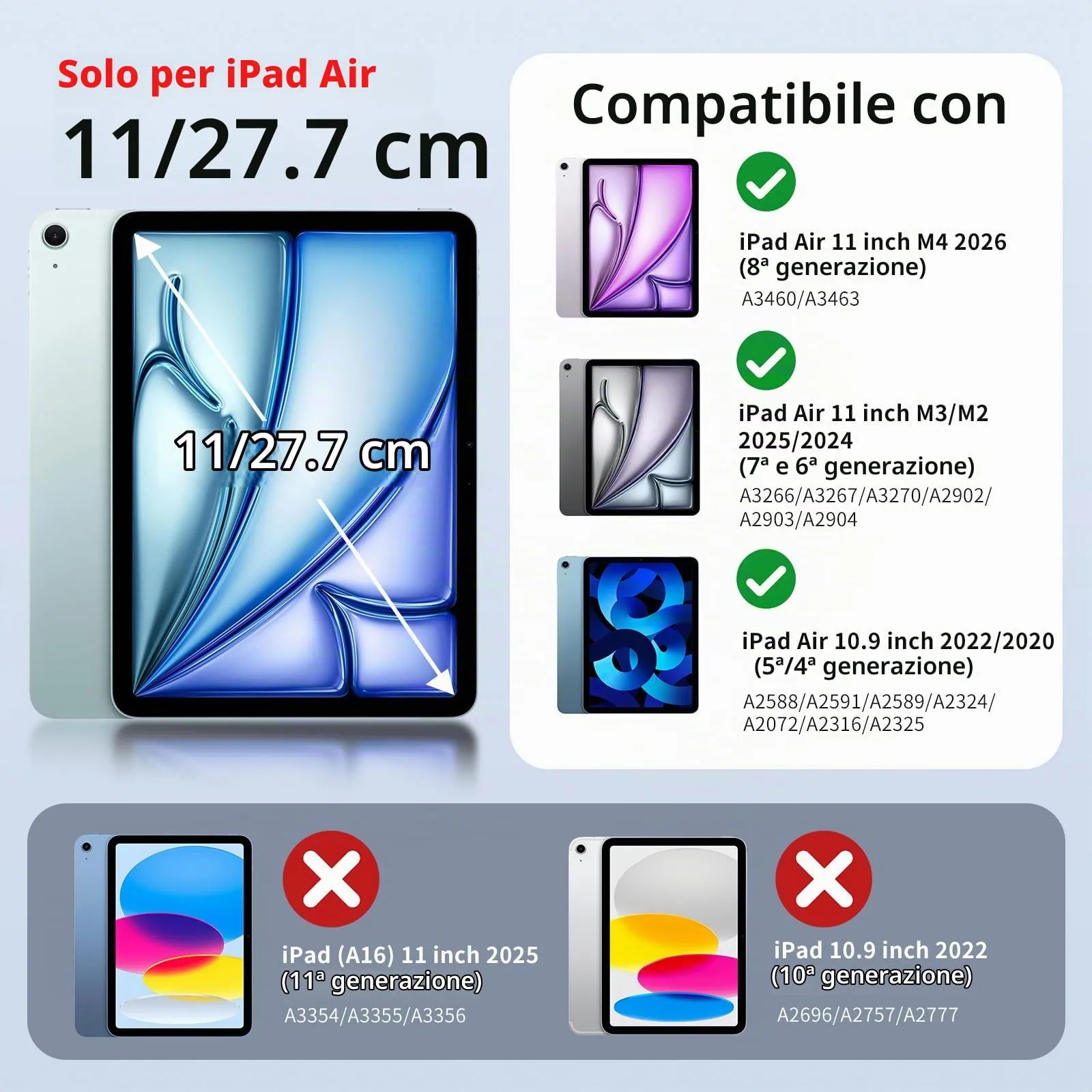 MoKo Cover per iPad Air 11 Pollici (M4/M3/M2) con Portapenna - immagine 2