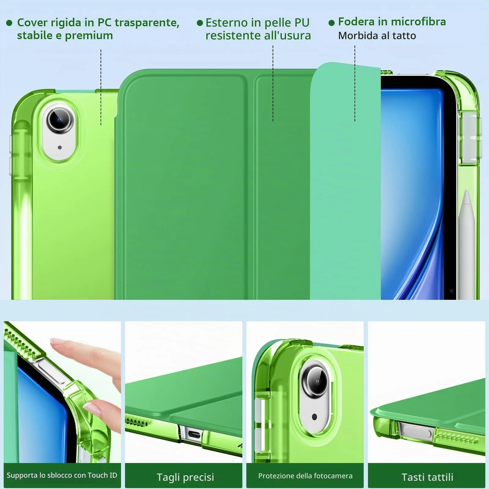 MoKo Cover per iPad Air 11 Pollici (M4/M3/M2) con Portapenna - immagine 3