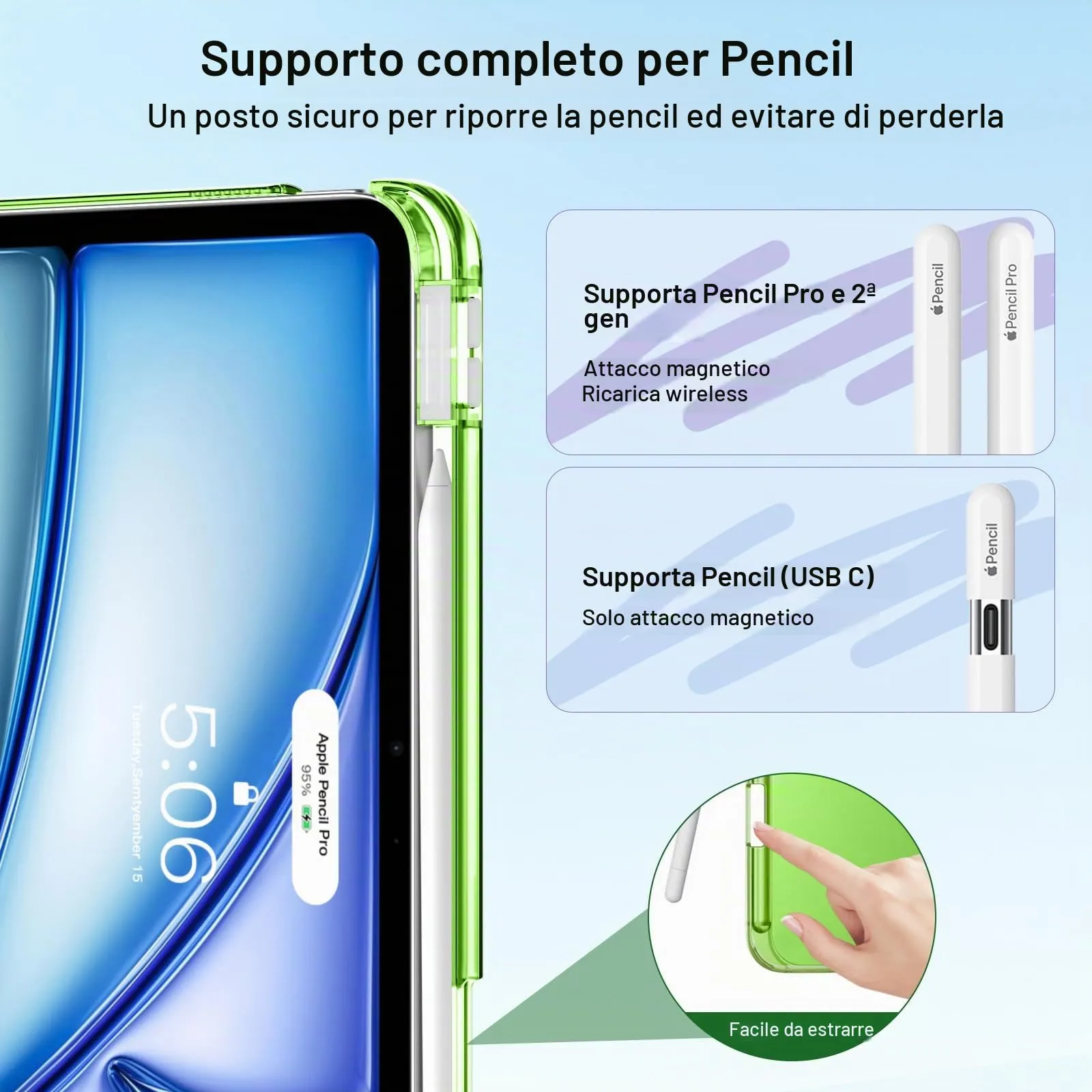 MoKo Cover per iPad Air 11 Pollici (M4/M3/M2) con Portapenna - immagine 6