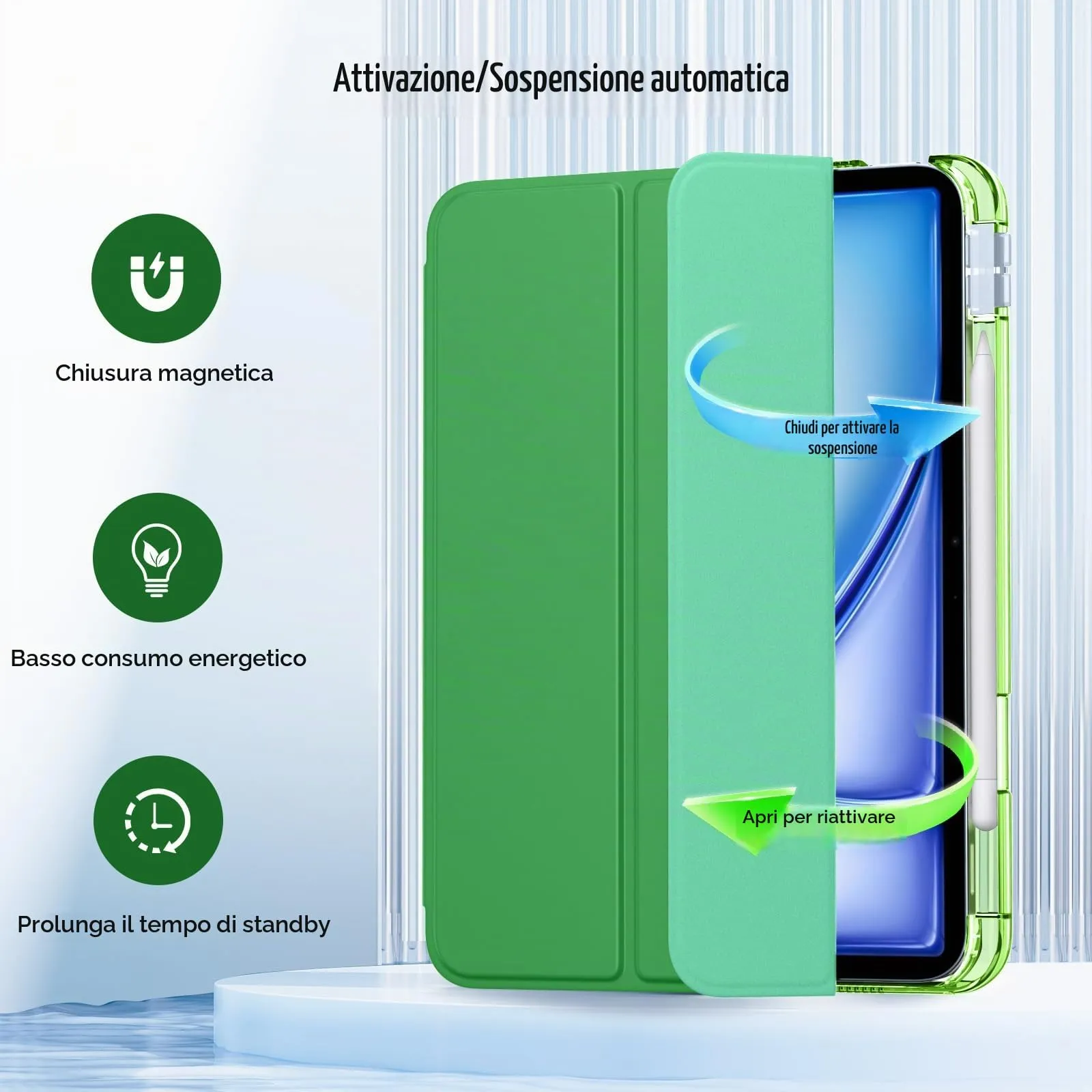 MoKo Cover per iPad Air 11 Pollici (M4/M3/M2) con Portapenna - immagine 7
