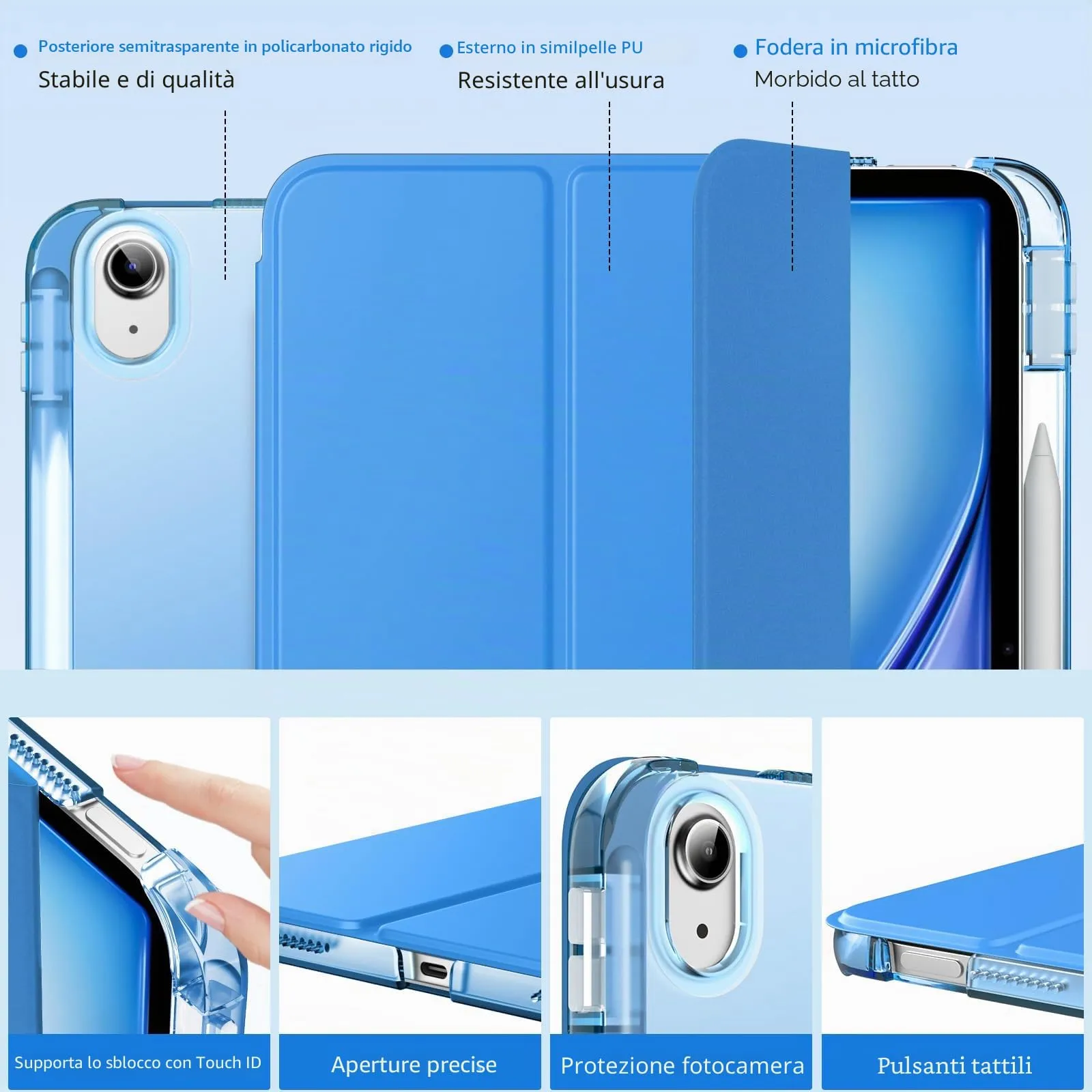 MoKo Cover per iPad Air 11 Pollici (M4/M3/M2) 2024-2026 con Portapenna - immagine 3