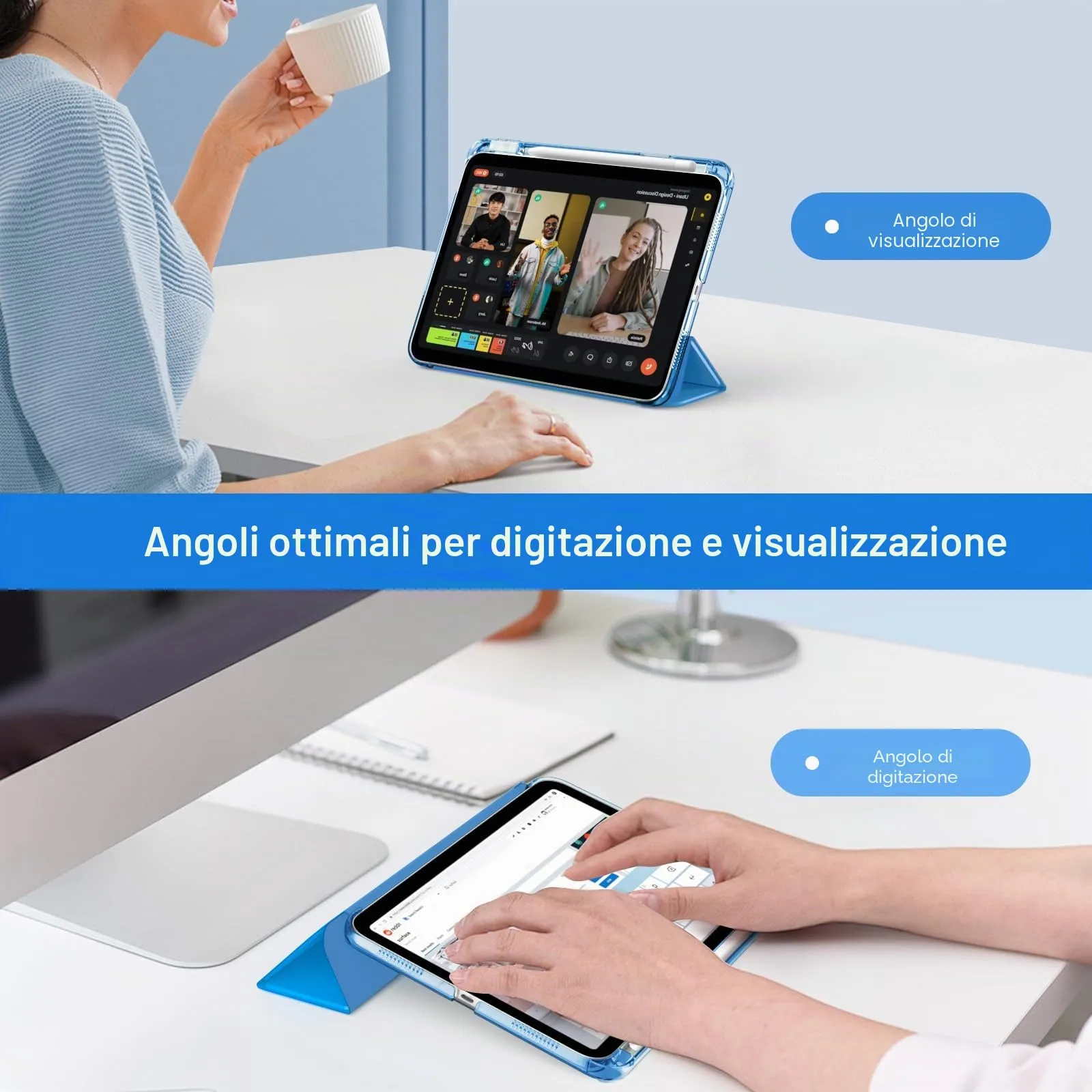 MoKo Cover per iPad Air 11 Pollici (M4/M3/M2) 2024-2026 con Portapenna - immagine 4