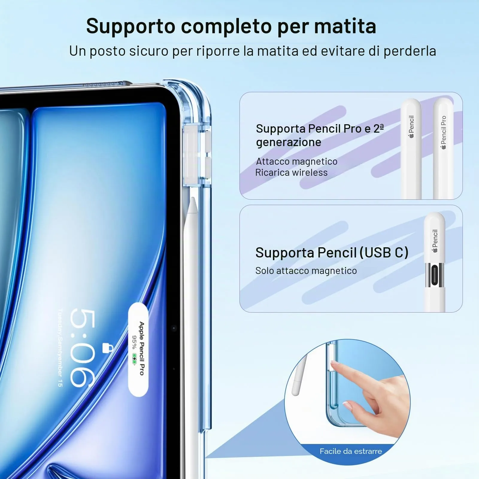 MoKo Cover per iPad Air 11 Pollici (M4/M3/M2) 2024-2026 con Portapenna - immagine 6
