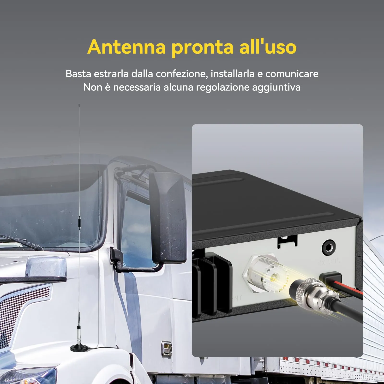 Retevis MB63B CB Radio con Antenna, 12V/24V, AM/FM, Display TFT Colori, NRC, CTCSS/DCS, VOX, 40 Canali, EMG CH9/19 - immagine 6