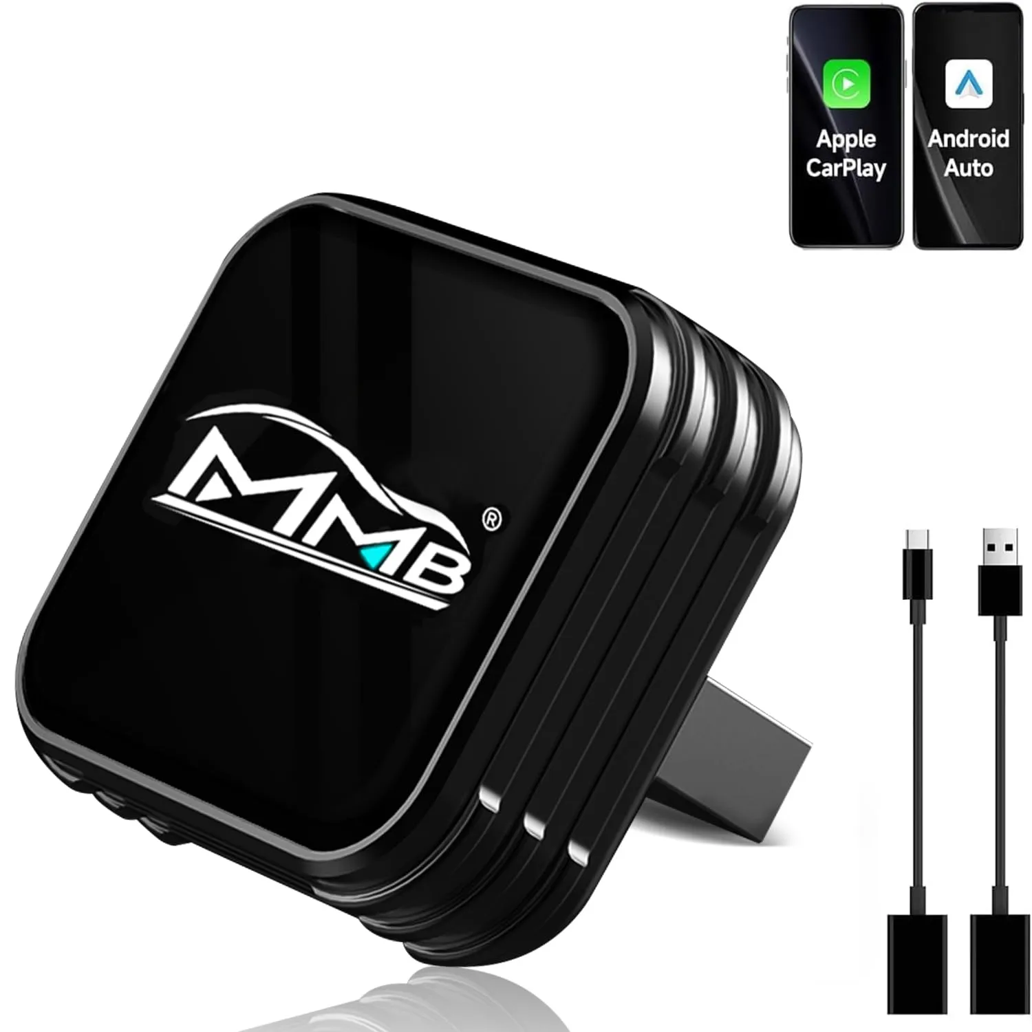 MMB CP-Ultra Adattatore Wireless CarPlay e Android Auto 2 in 1, Wi-Fi 6, Bluetooth 5.4, Nero - immagine 1