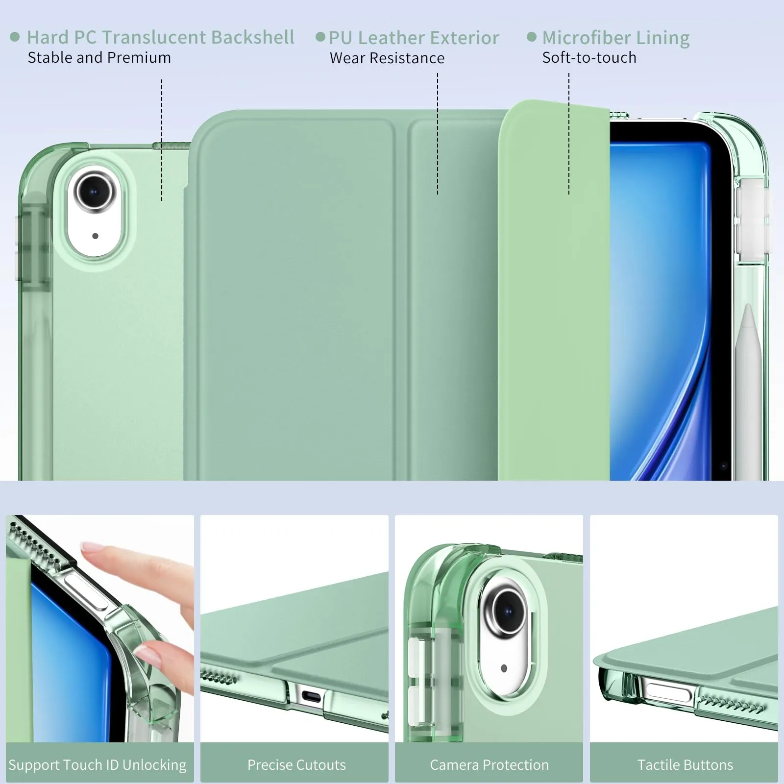 MoKo Cover per iPad Air 11 Pollici (M4/M3/M2) 2026/2025/2024 con Portapenna - immagine 3
