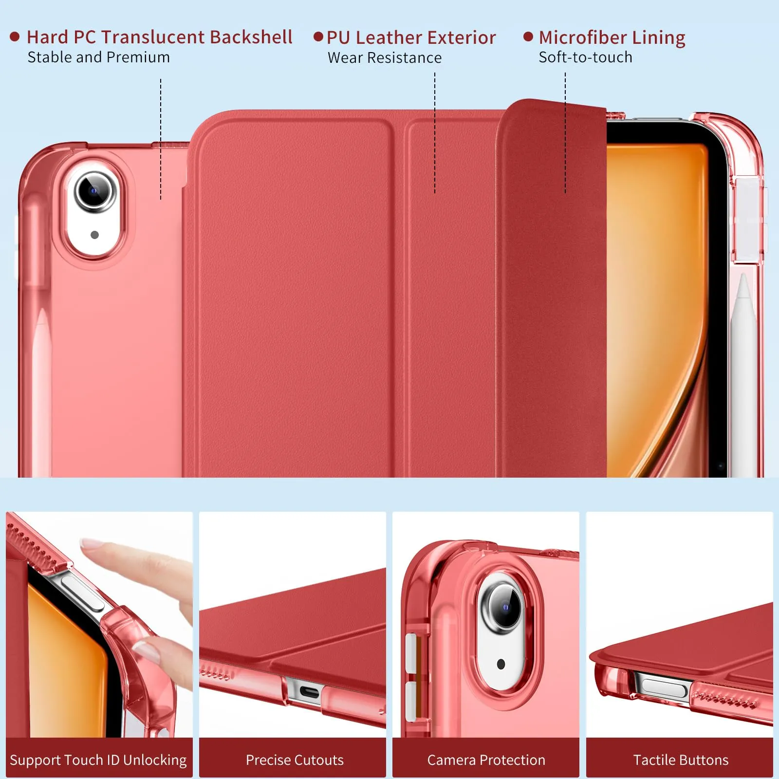 MoKo Cover per iPad Air 11 Pollici (M4/M3/M2) con Portapenna - immagine 3