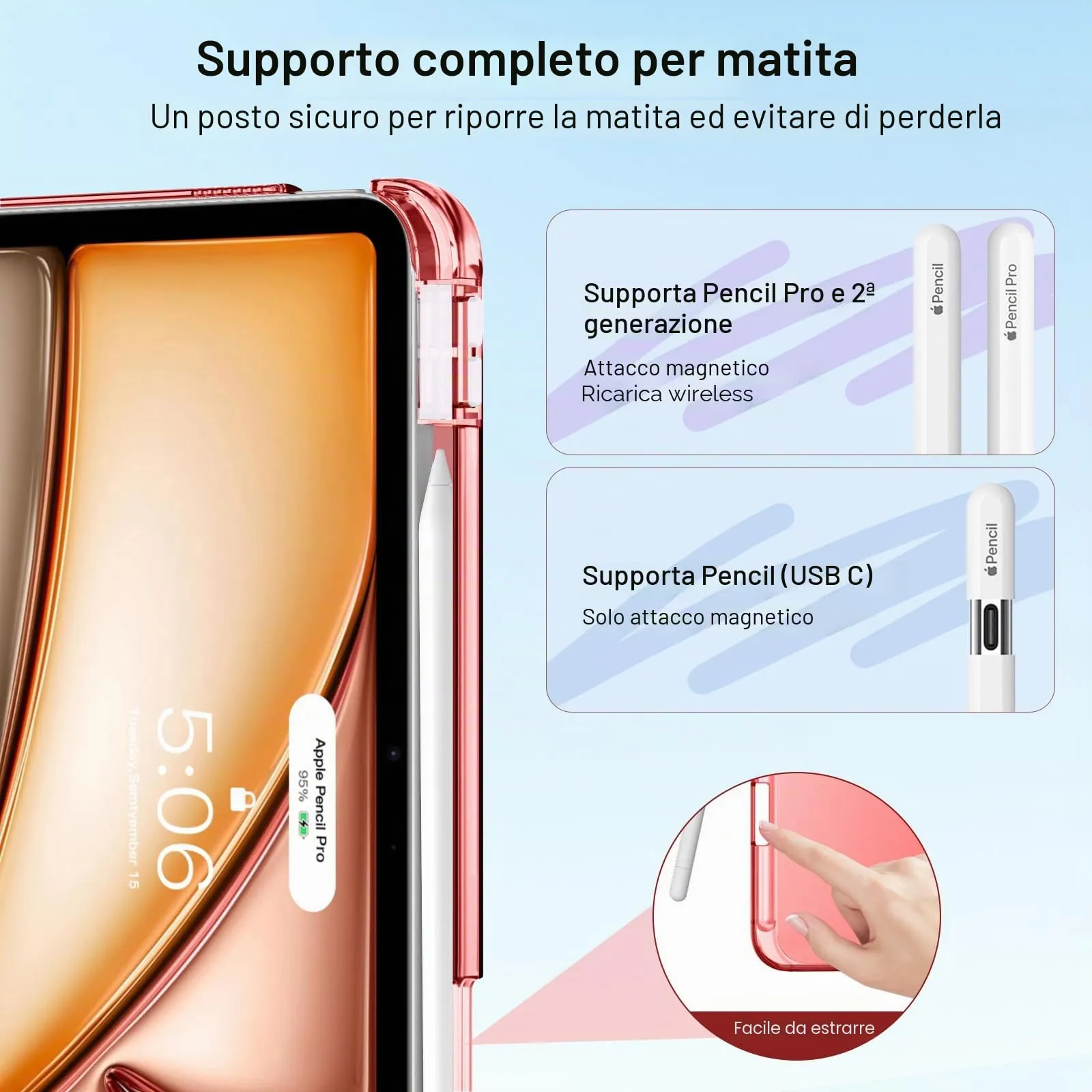 MoKo Cover per iPad Air 11 Pollici (M4/M3/M2) con Portapenna - immagine 6