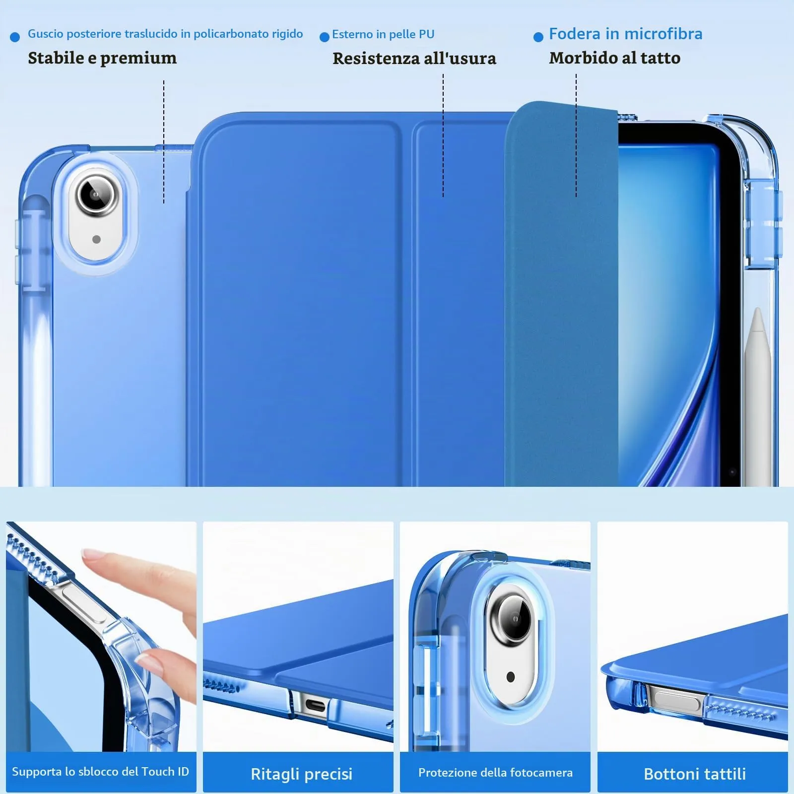 MoKo Cover per iPad Air 11 Pollici (M4/M3/M2) 2024/2025/2026 con Portapenna - immagine 3