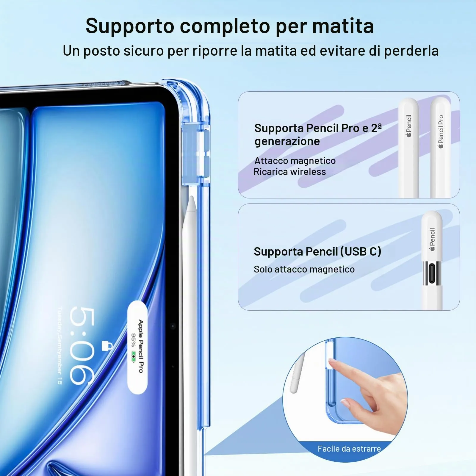 MoKo Cover per iPad Air 11 Pollici (M4/M3/M2) 2024/2025/2026 con Portapenna - immagine 6