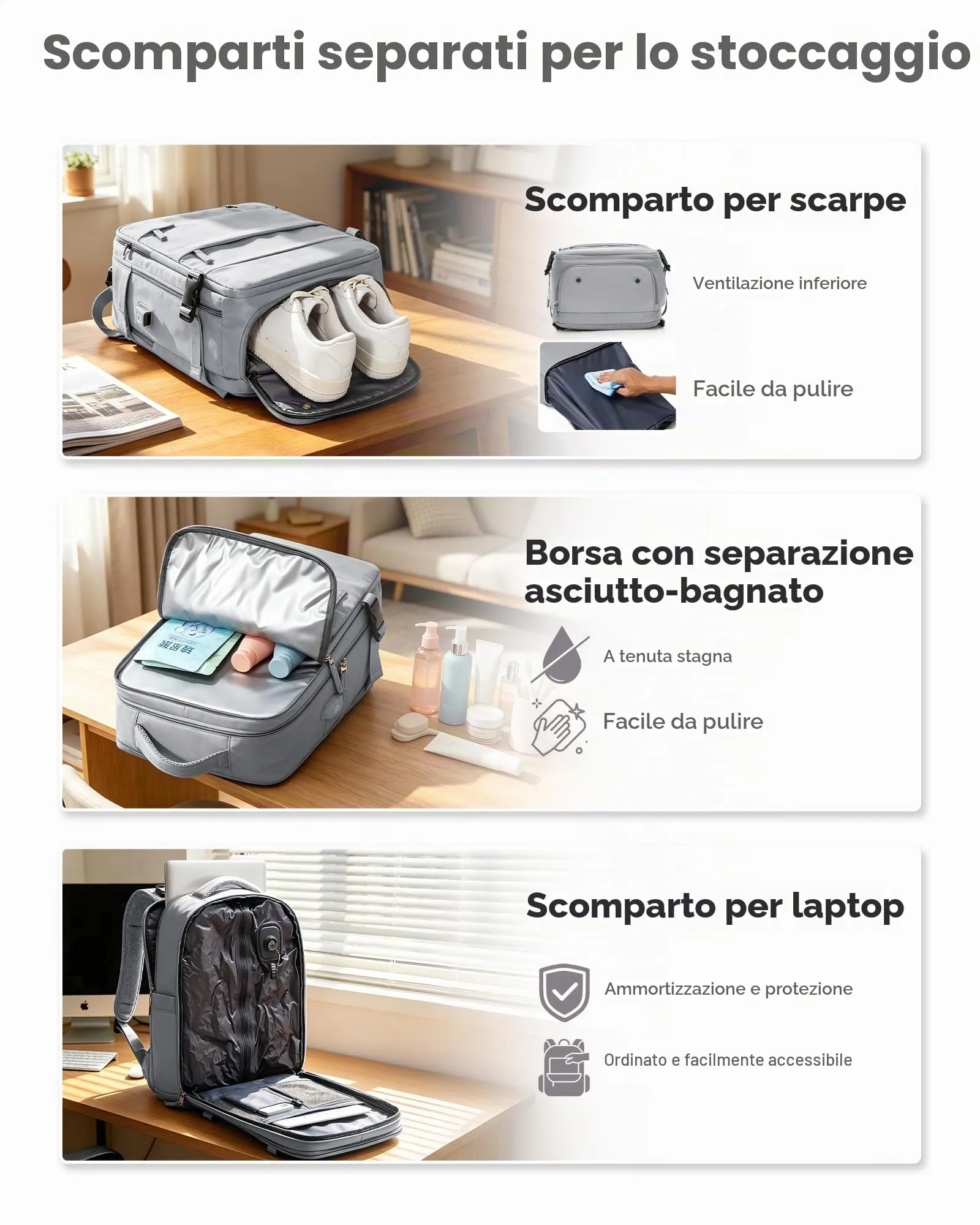 BJLFS Zaino da Viaggio Ryanair 40x30x20 Sottovuoto con Pompa - immagine 4