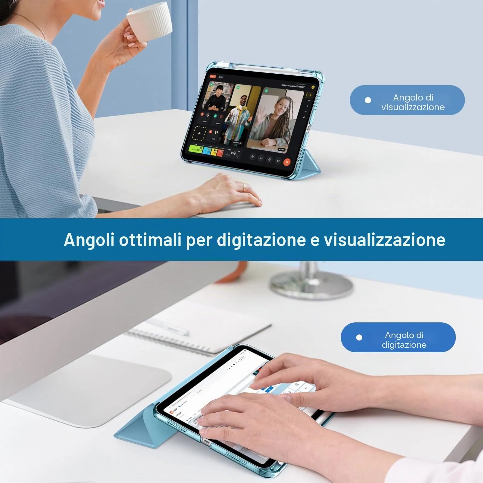 MoKo Cover per iPad Air 11 Pollici (M4/M3/M2) 2024/2025/2026 con Portapenna - immagine 4