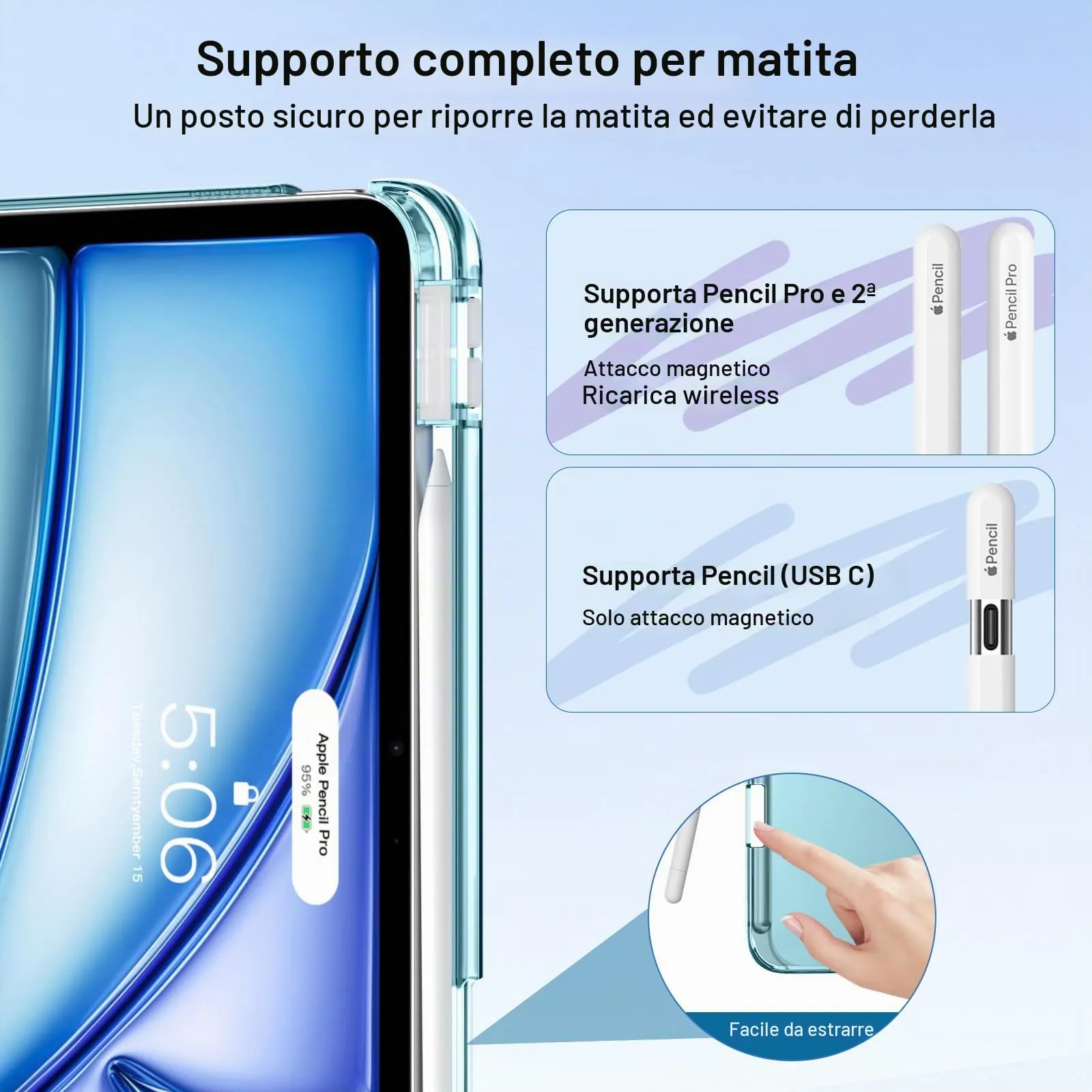 MoKo Cover per iPad Air 11 Pollici (M4/M3/M2) 2024/2025/2026 con Portapenna - immagine 6