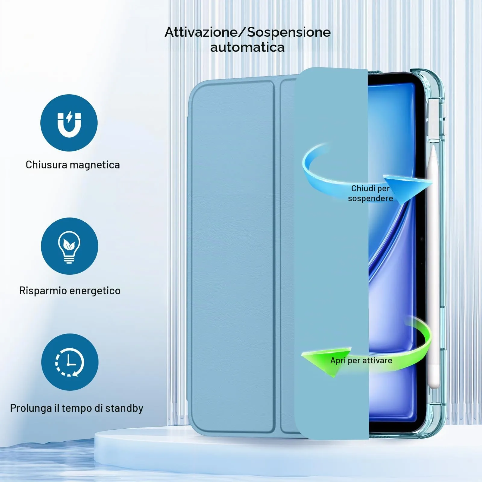 MoKo Cover per iPad Air 11 Pollici (M4/M3/M2) 2024/2025/2026 con Portapenna - immagine 7