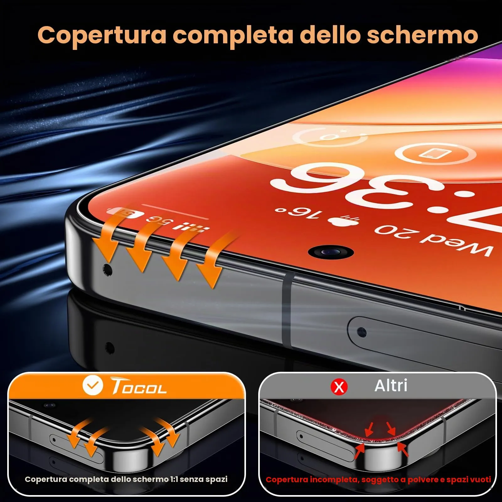 TOCOL Pellicola in Vetro Temperato per Google Pixel 9 6,3 Pollici, 2 Pezzi - immagine 4