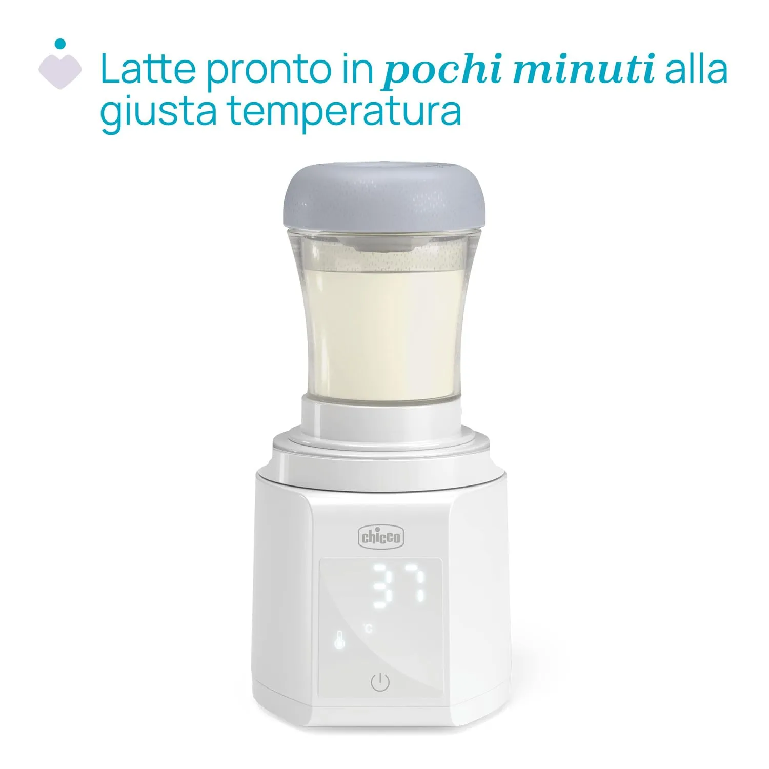 Chicco Scaldabiberon Portatile Multifunzione con Sterilizzatore, Batteria USB-C, 7 Adattatori Inclusi, Senza Fili - immagine 3