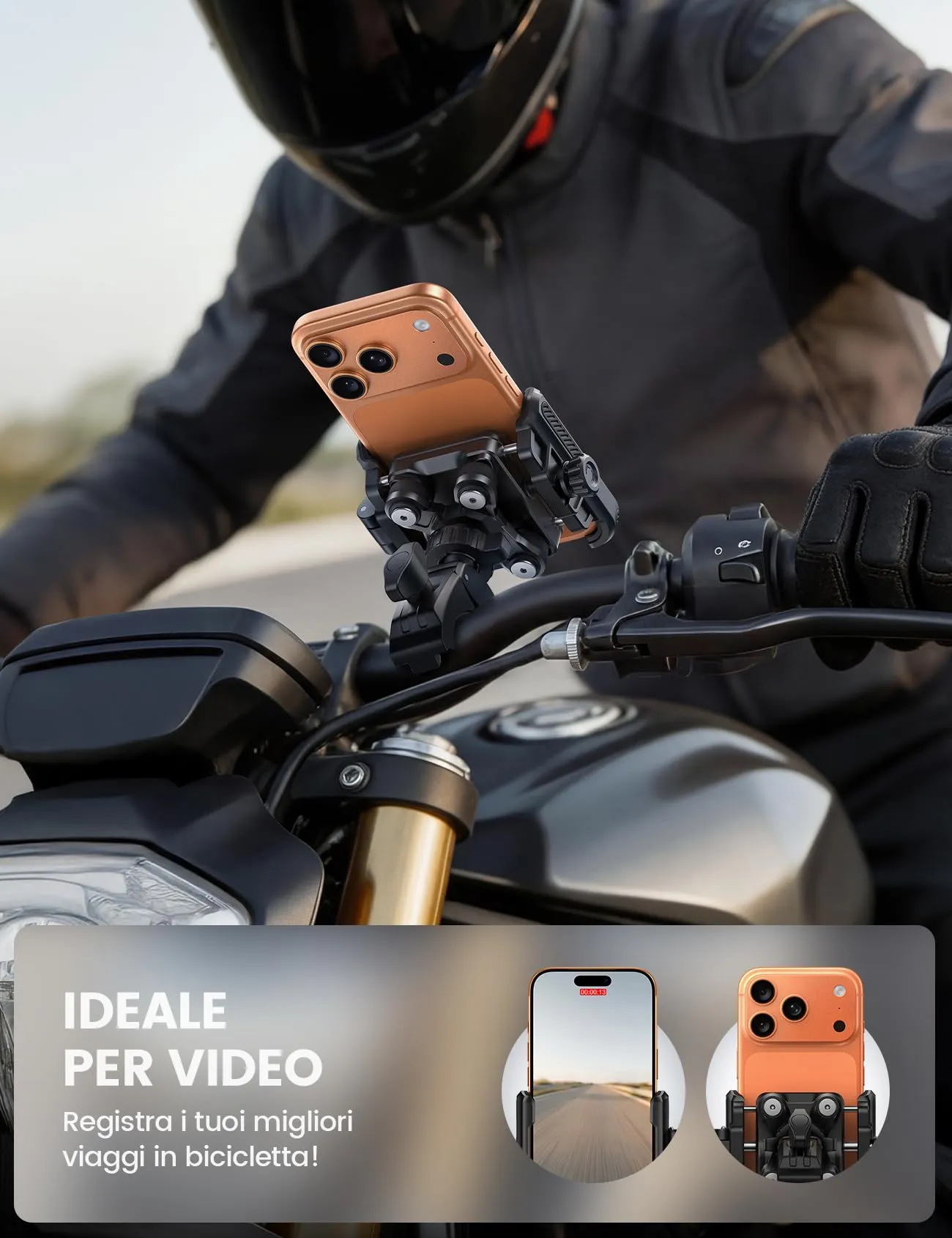 Lamicall Supporto Telefono Moto e Bici Antivibrazione BCSP11-EU-BK - immagine 3