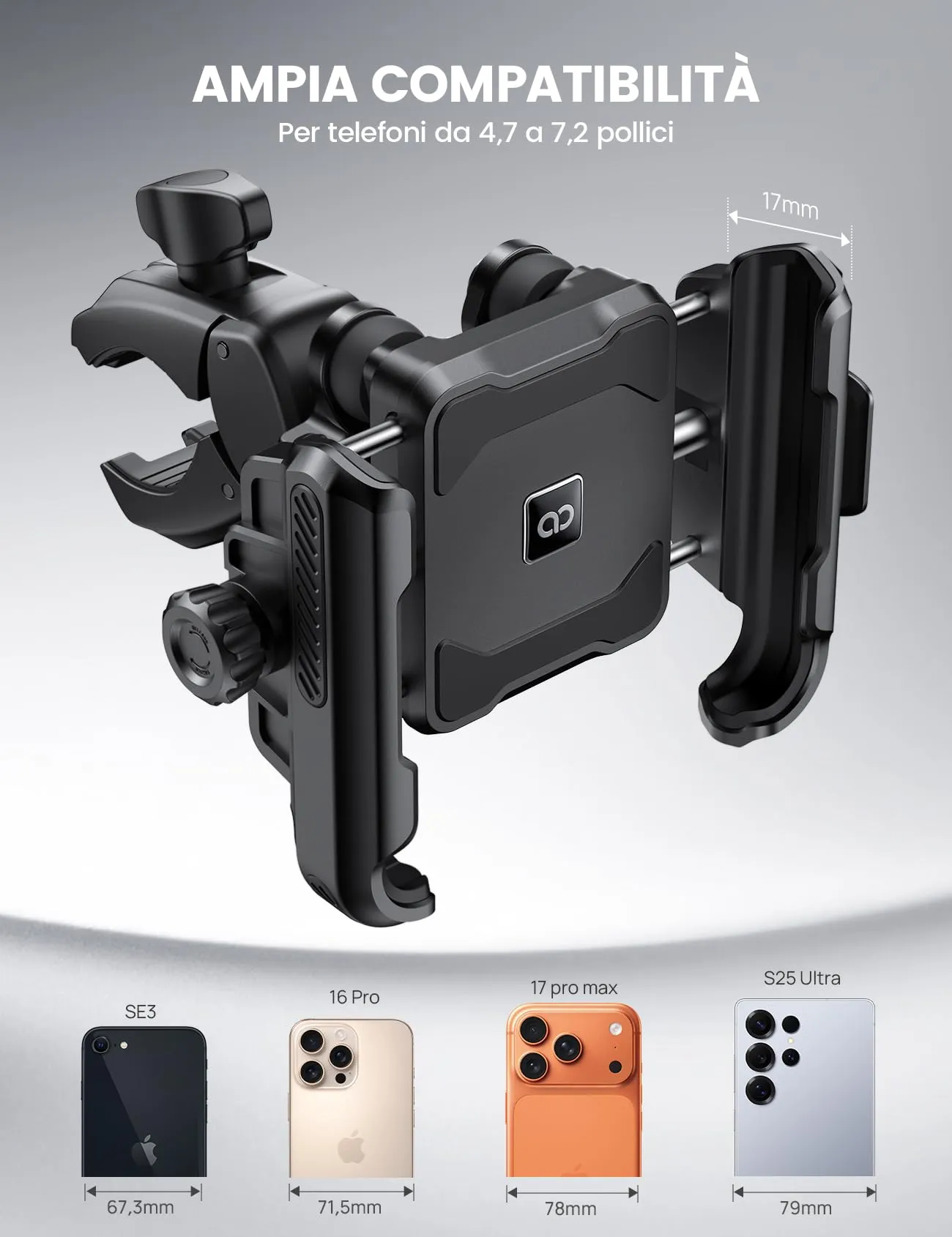 Lamicall Supporto Telefono Moto e Bici Antivibrazione BCSP11-EU-BK - immagine 5