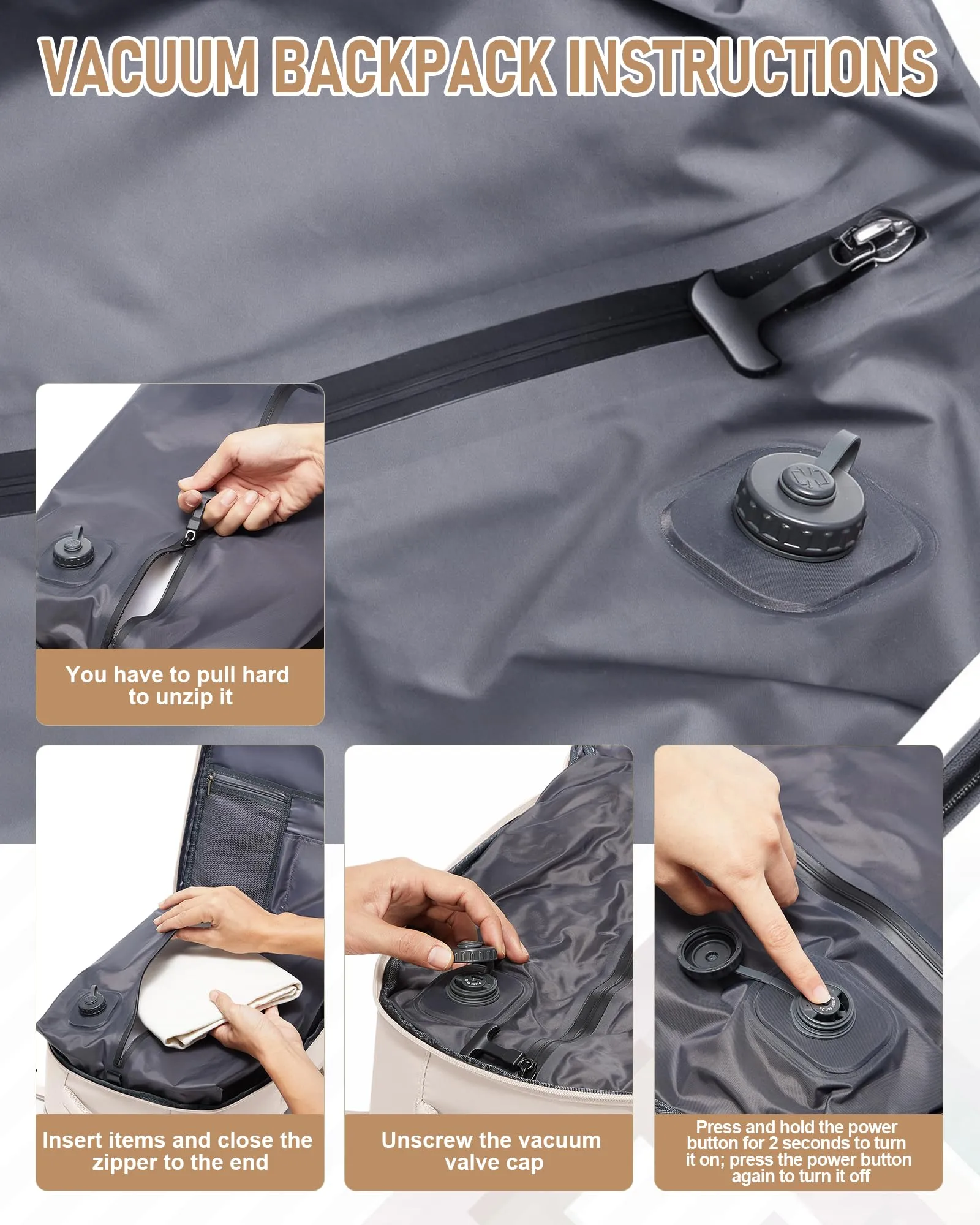 SZLX Zaino da Viaggio Sottovuoto con Pompa 40x30x20cm per Ryanair Wizzair Vueling, Borsa Cabina per Laptop 14 Pollici con Porta USB e Scomparto Scarpe - immagine 9