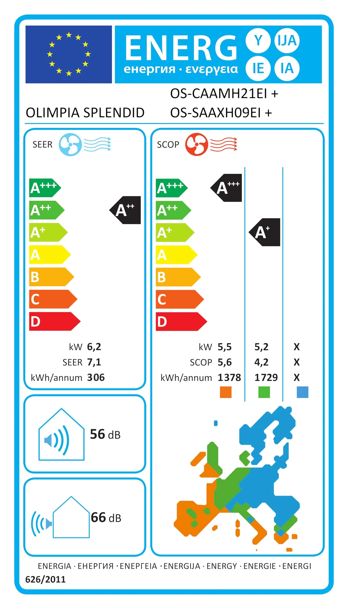 Olimpia Splendid Aryal Trial 21 Multisplit Inverter Climatizzatore 10.000+10.000+12.000 BTU/h, Gas R32, Classe A++, Wireless Control incluso - immagine 10
