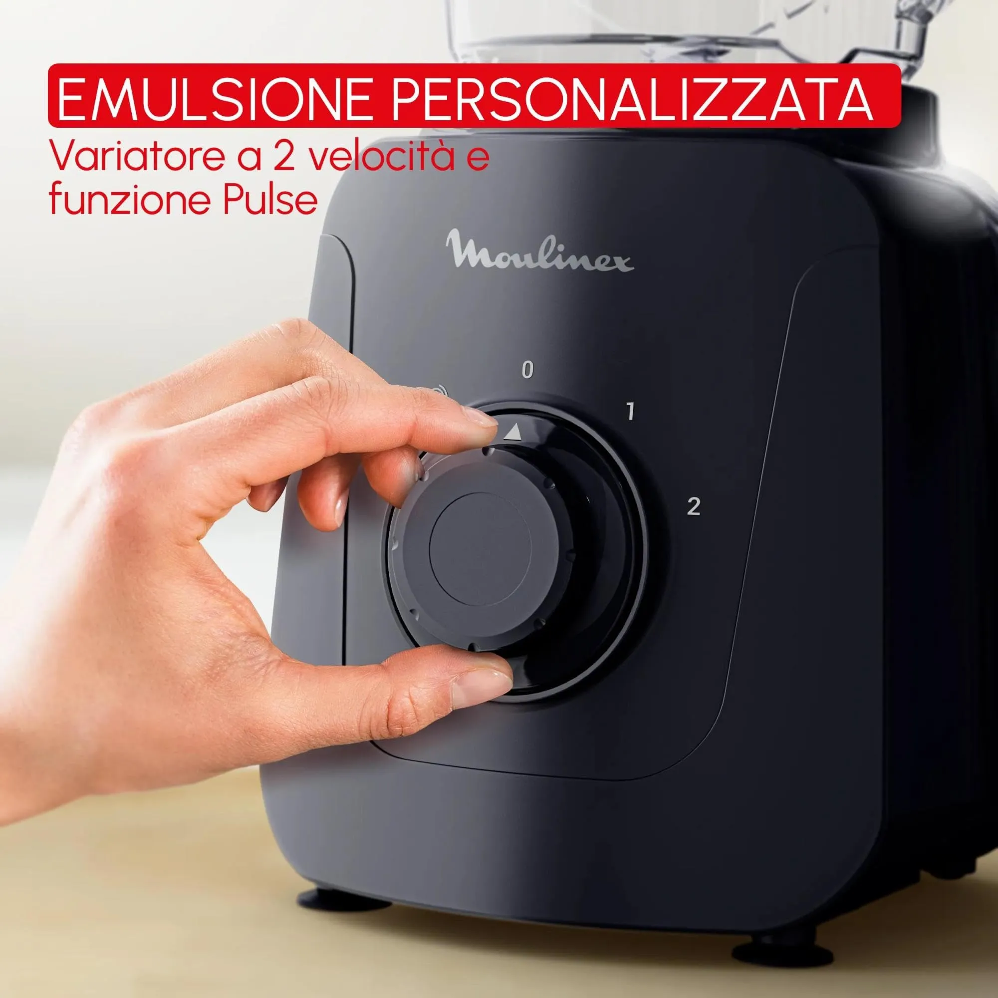Moulinex Blendforce Essential Frullatore Multifunzione, 450 W, 1.85 L, Black Knight, LM4118 - immagine 3