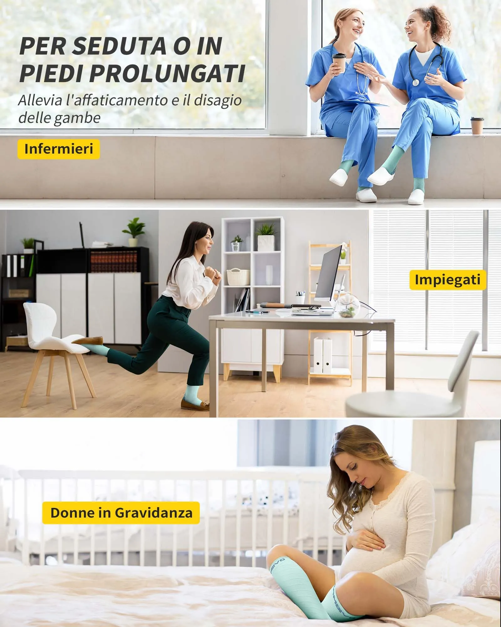 CAMBIVO Calze Compressione Graduata 20-30mmHg, 2 Paia, Donna e Uomo - immagine 7