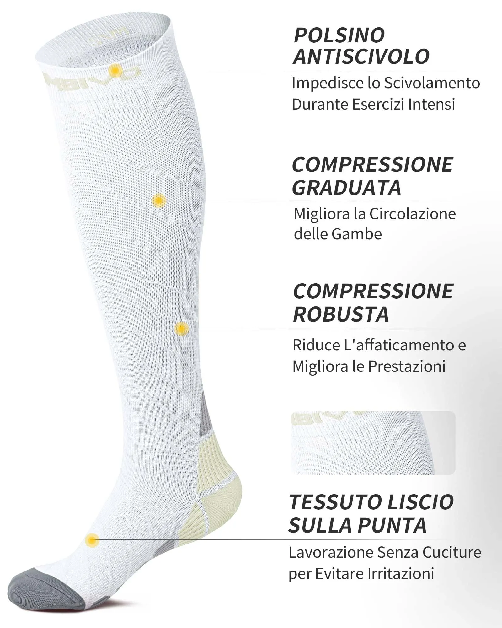 CAMBIVO Calze Compressione Graduata 20-30mmHg per Donna e Uomo, 2 Paia - immagine 3