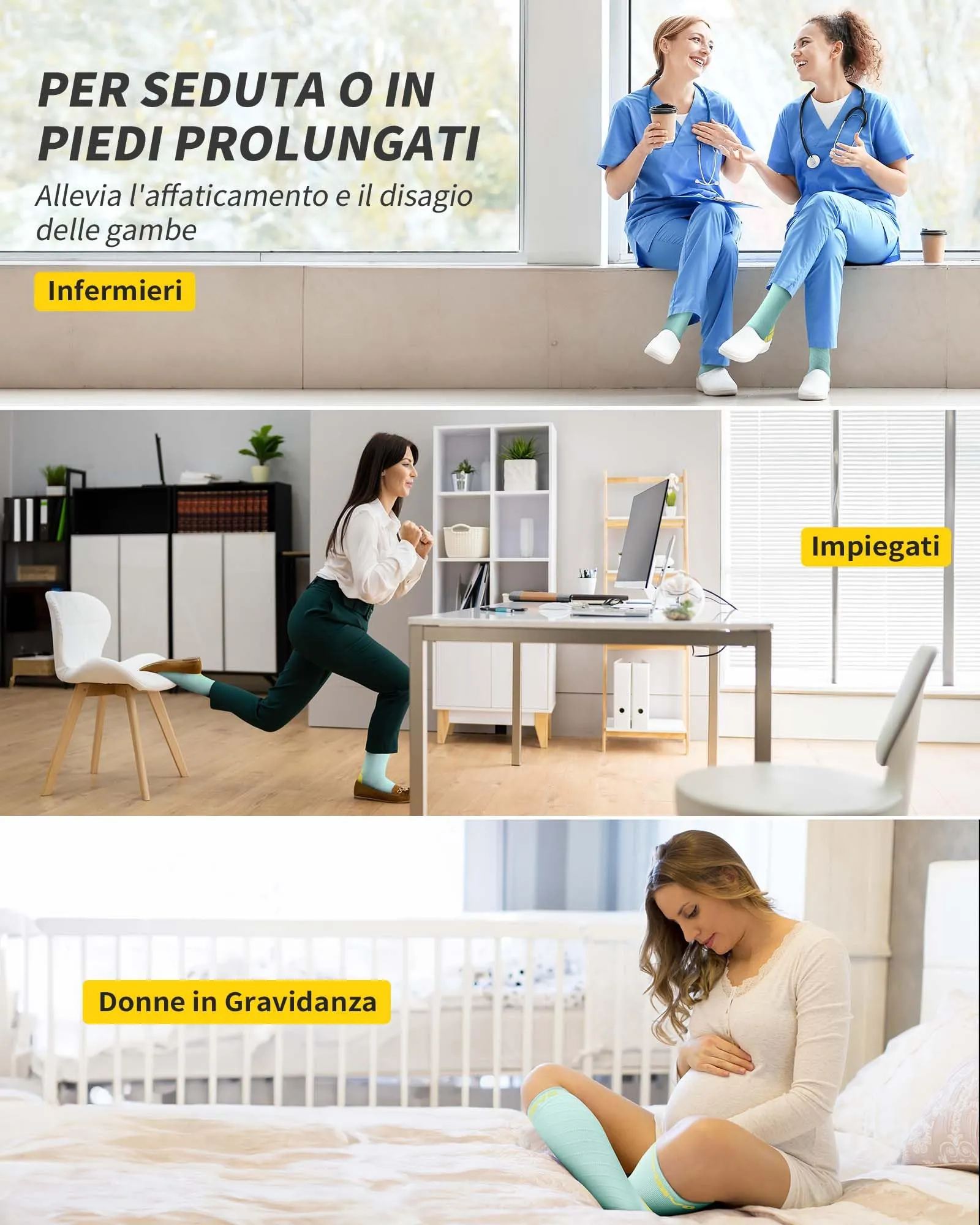 CAMBIVO Calze Compressione Graduata 20-30mmHg, 2 Paia, Donna e Uomo - immagine 7