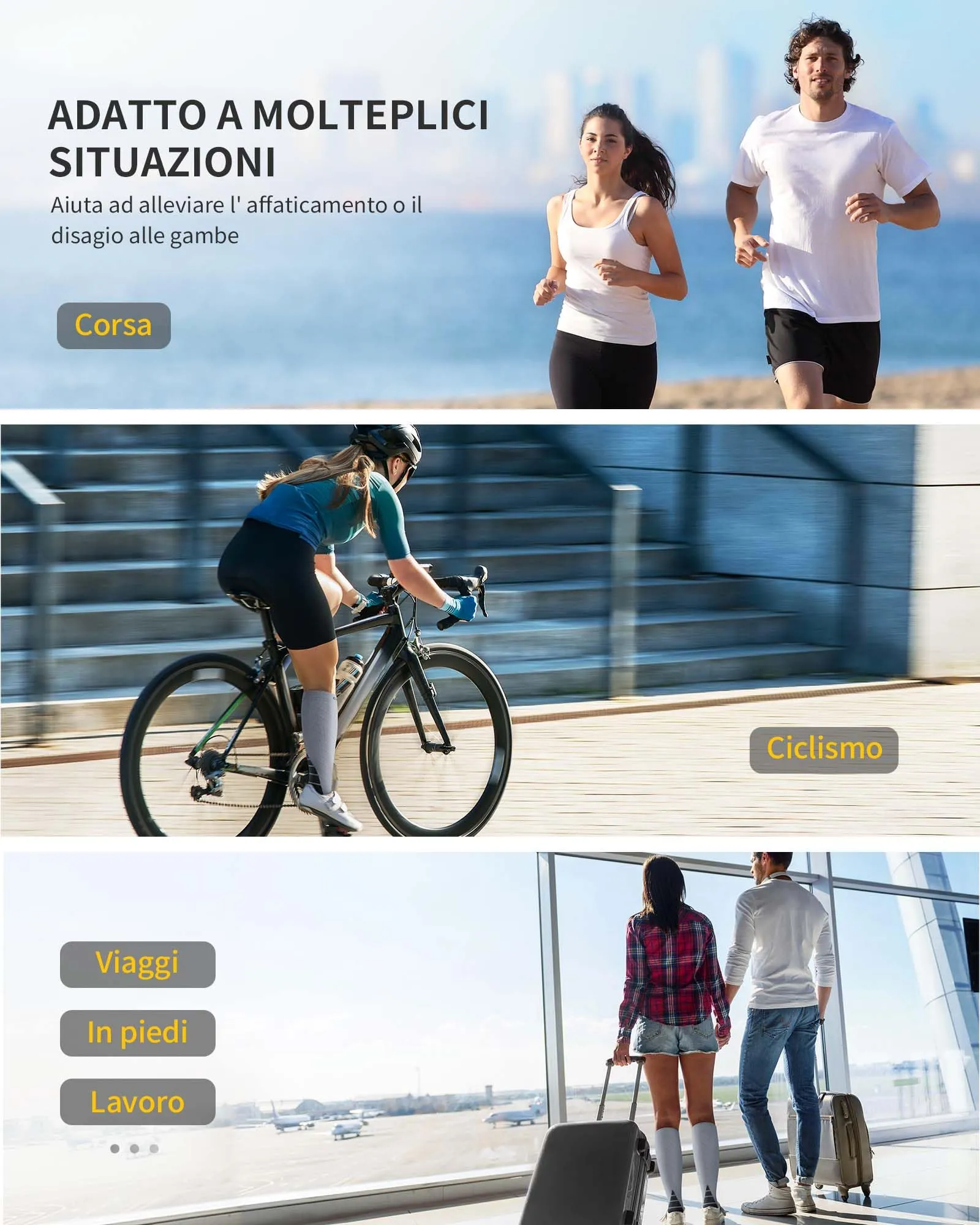 CAMBIVO Calze Compressione Graduata 20-30mmHg per Donna e Uomo, 2 Paia - immagine 6