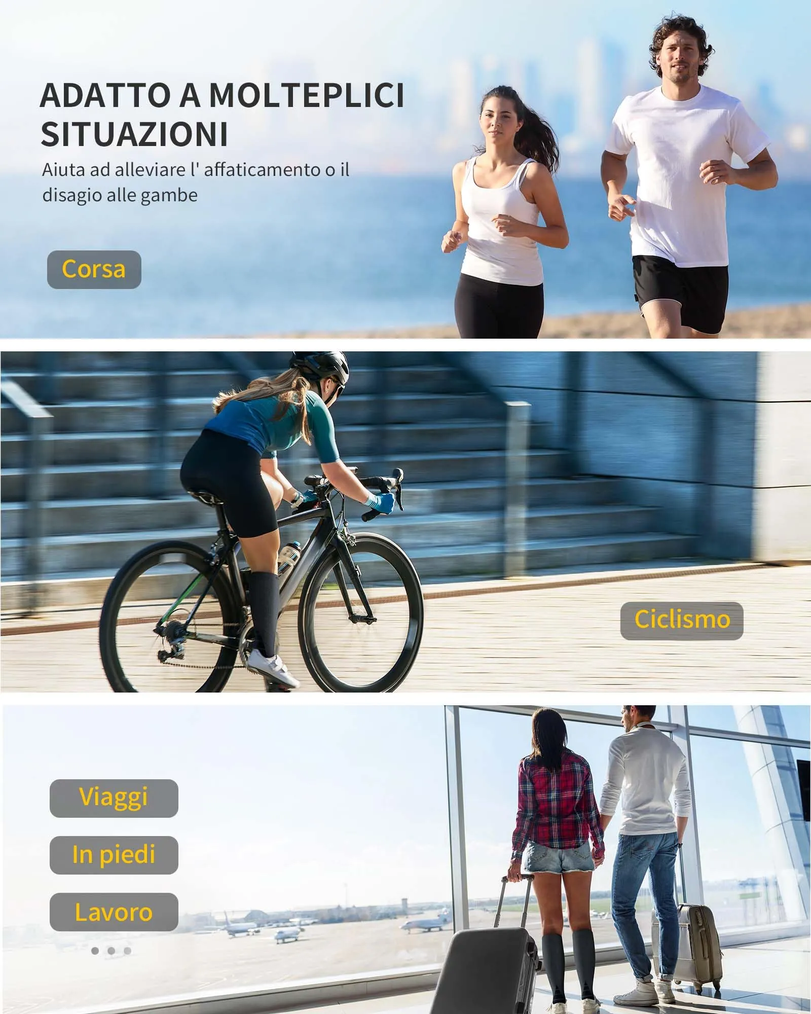 CAMBIVO Calze Compressione Graduata 20-30mmHg, 2 Paia, Donna e Uomo - immagine 6