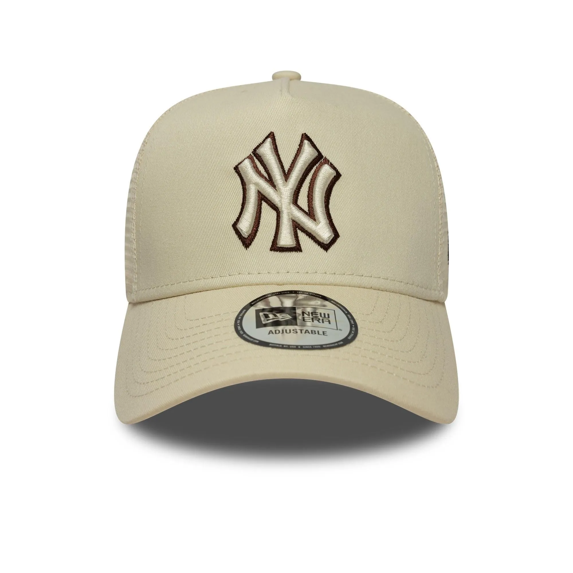 New Era New York Yankees MLB Outline E-Frame Trucker Hat - Beige - immagine 2