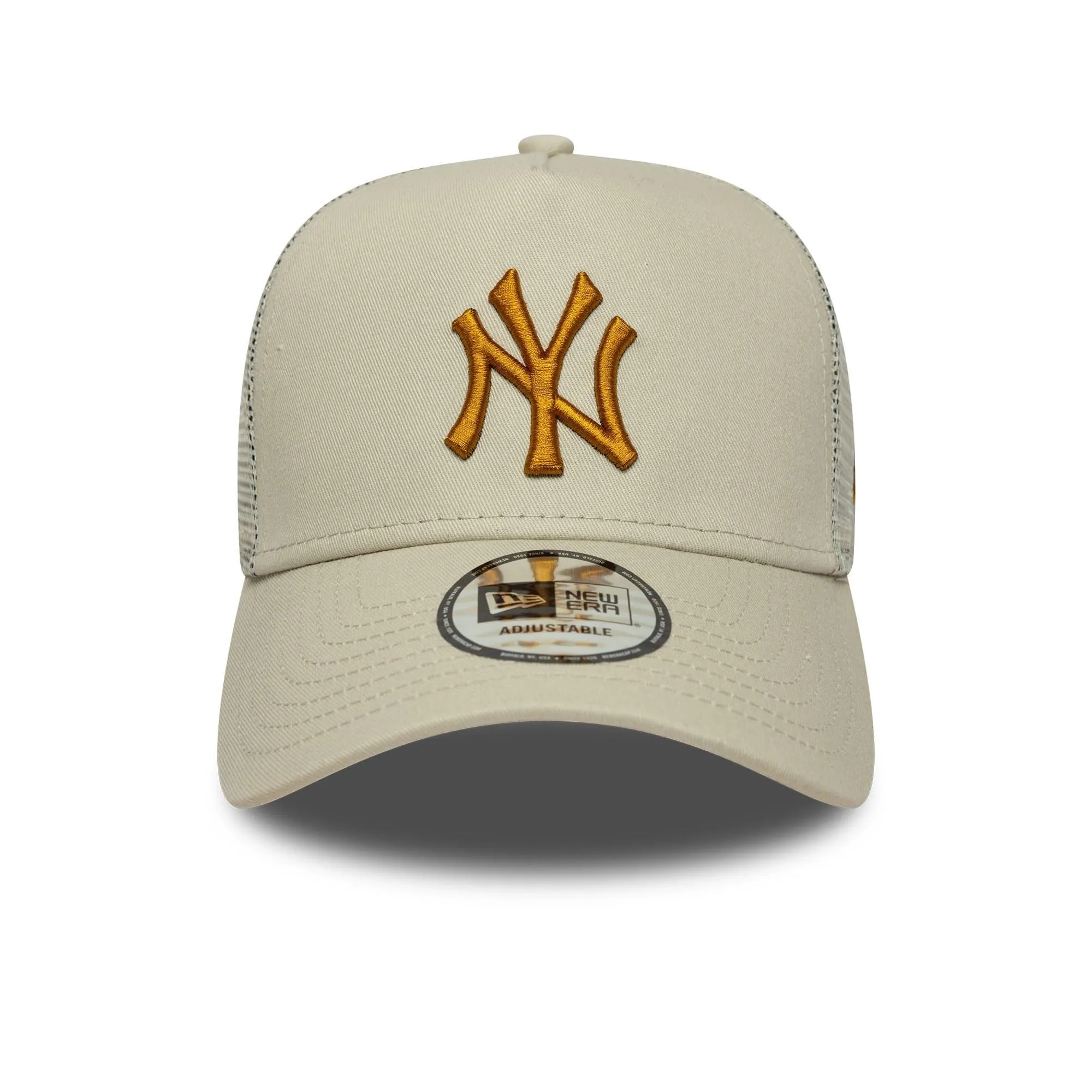New Era New York Yankees MLB League Essential E-Frame Trucker Hat - Beige - immagine 2