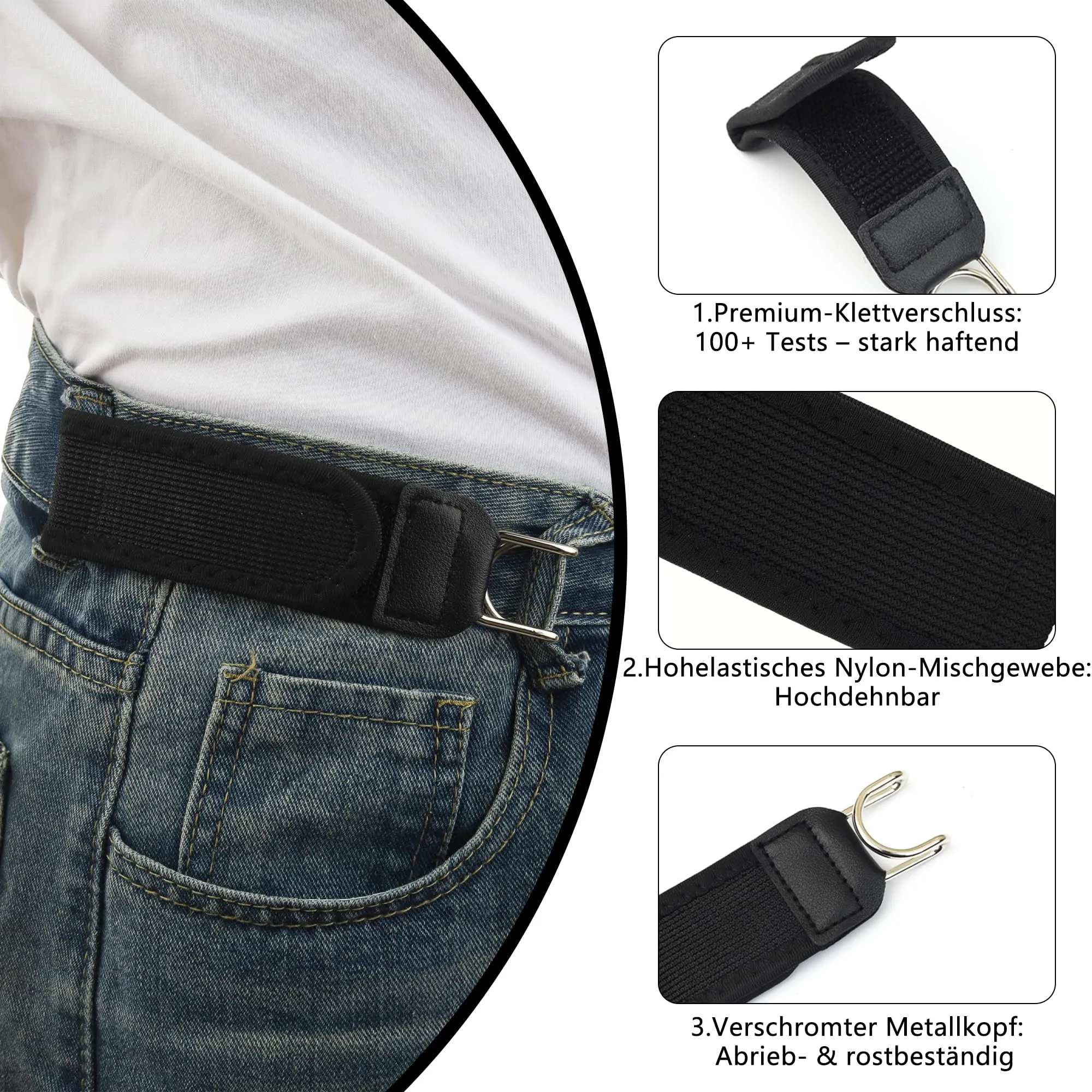 Dreaku Cintura Elastica Tattica Senza Fibbia per Uomo e Donna - immagine 2