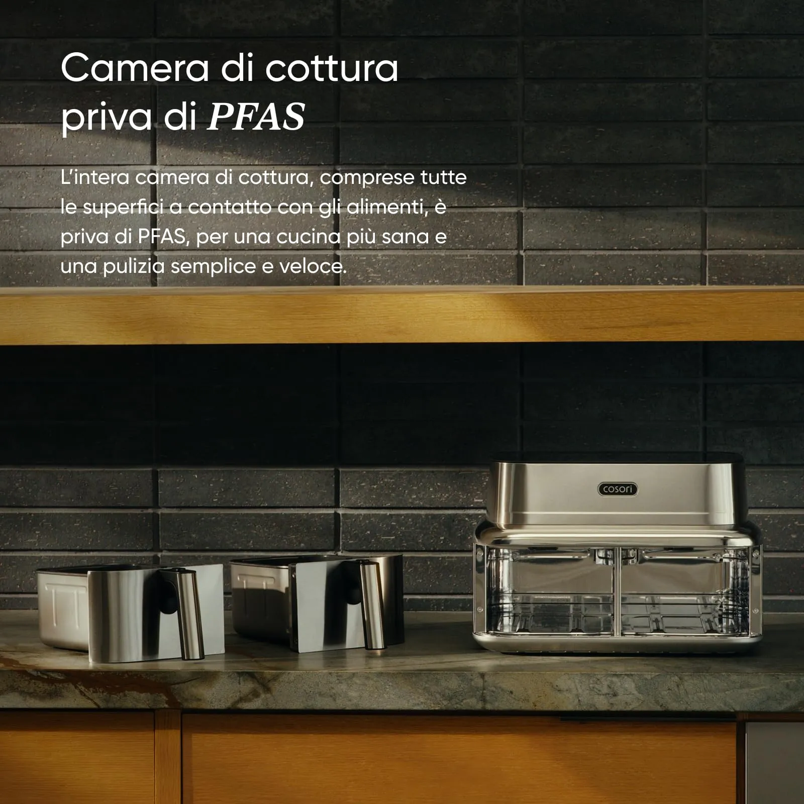 Cosori Iconic Dual Friggitrice ad Aria 8,6 Litri, Acciaio Inossidabile - immagine 3