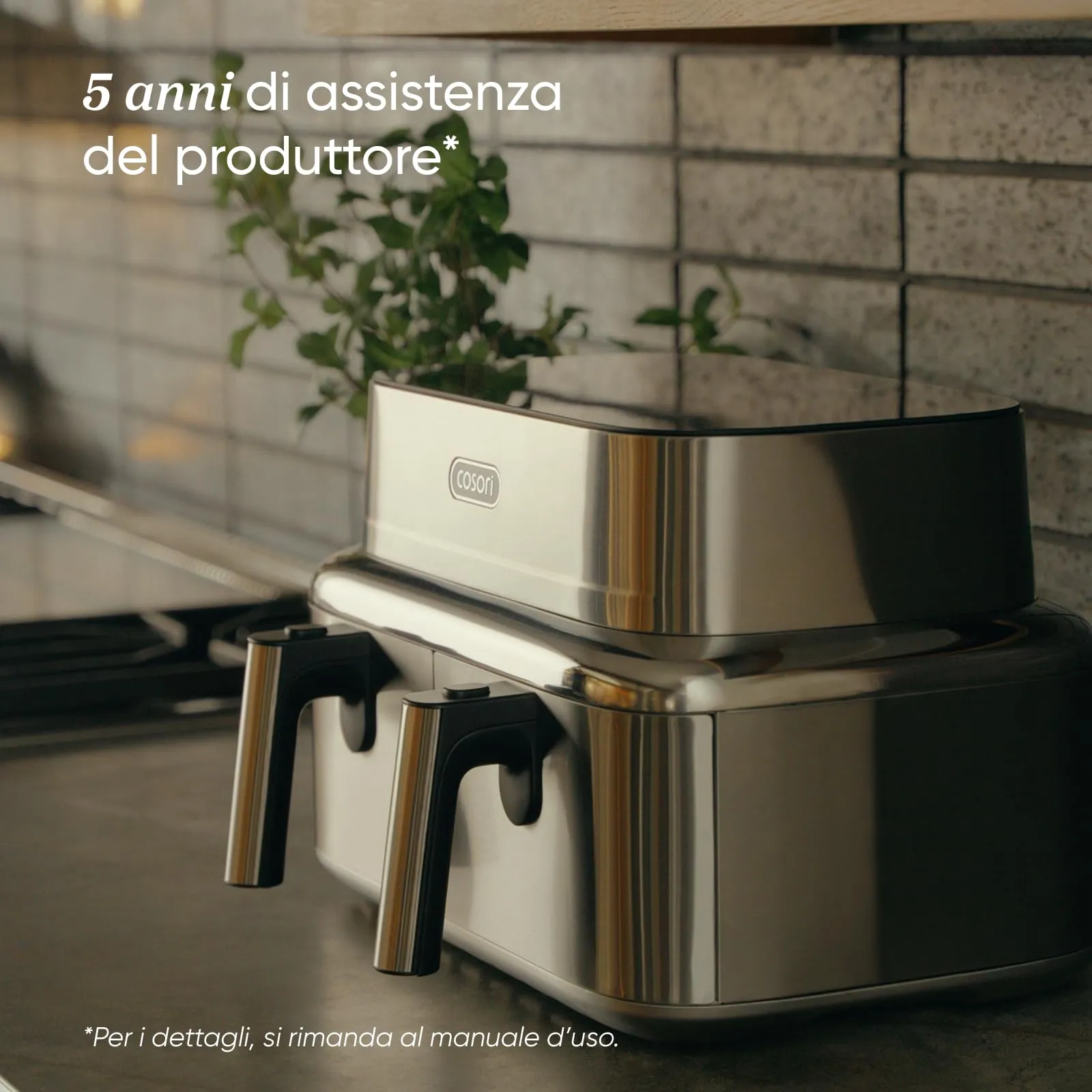 Cosori Iconic Dual Friggitrice ad Aria 8,6 Litri, Acciaio Inossidabile - immagine 5