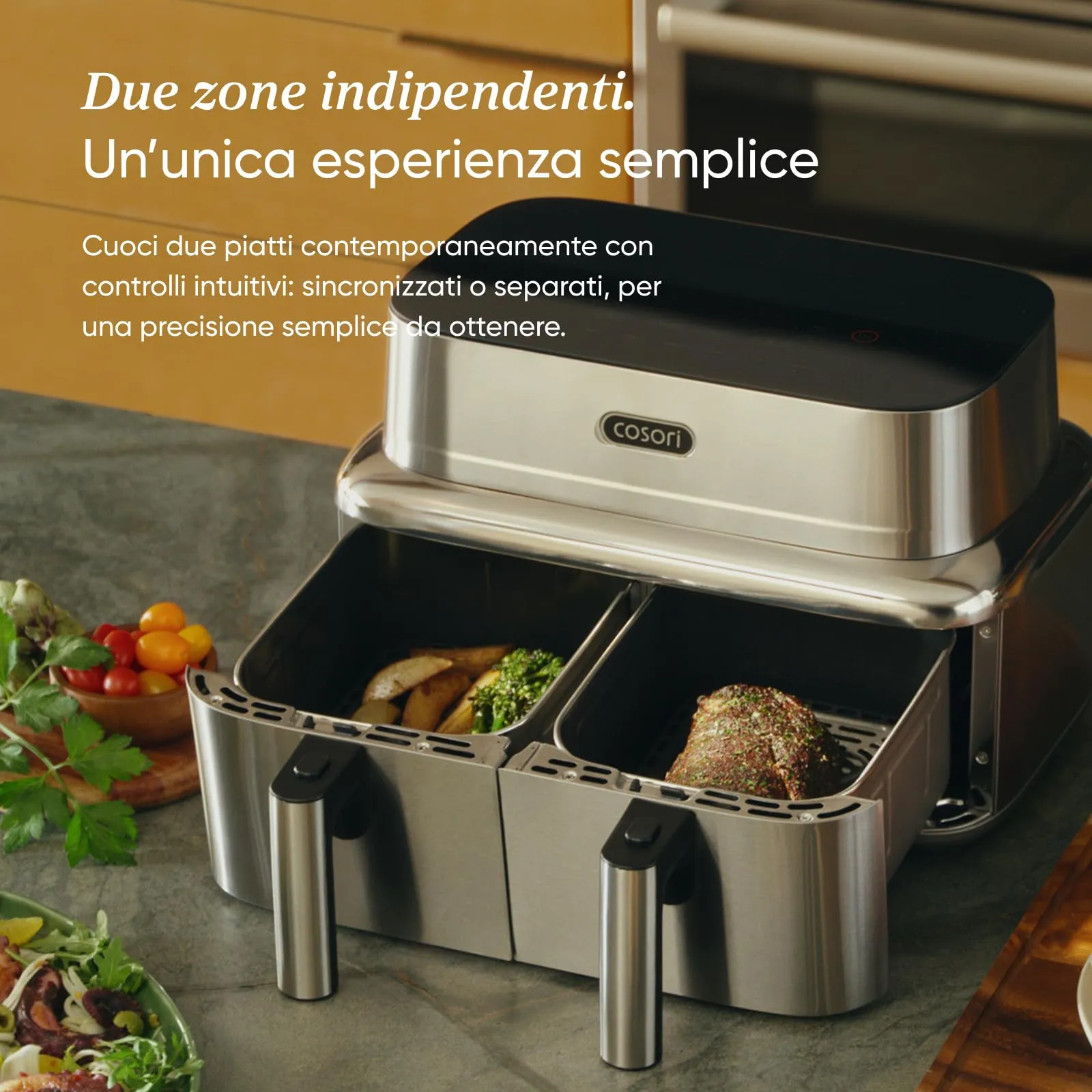 Cosori Iconic Dual Friggitrice ad Aria 8,6 Litri, Acciaio Inossidabile - immagine 6