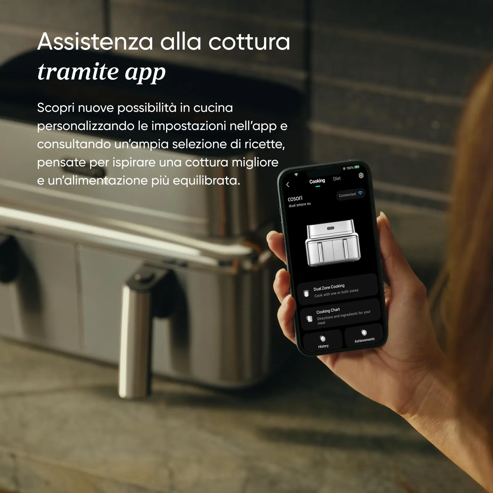 Cosori Iconic Dual Friggitrice ad Aria 8,6 Litri, Acciaio Inossidabile - immagine 9