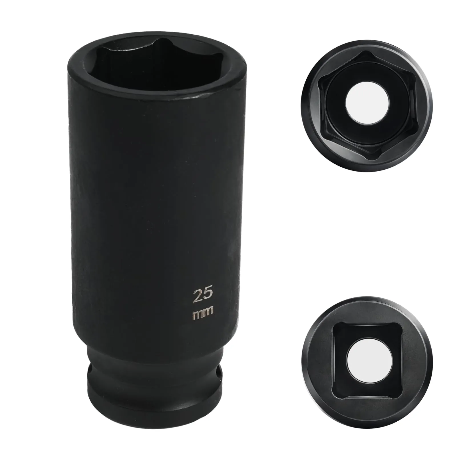 Flewdart bussola lunga esagonale 1/2" 25mm, lunghezza 78mm, acciaio al cromo molibdeno CR-MO - immagine 1