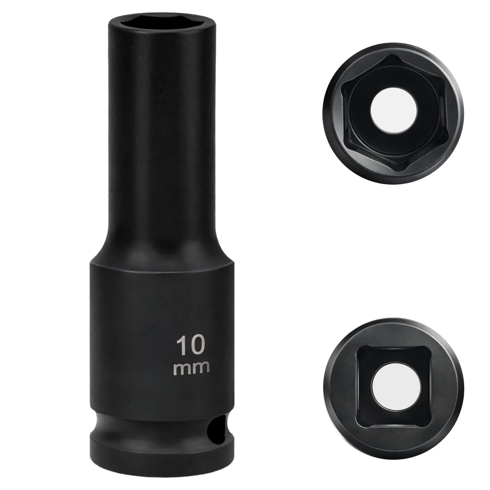 Flewdart Bussola Lunga Esagonale 1/2" 10mm, Acciaio al Cromo Molibdeno (CR-MO), Lunghezza 78 mm - immagine 1