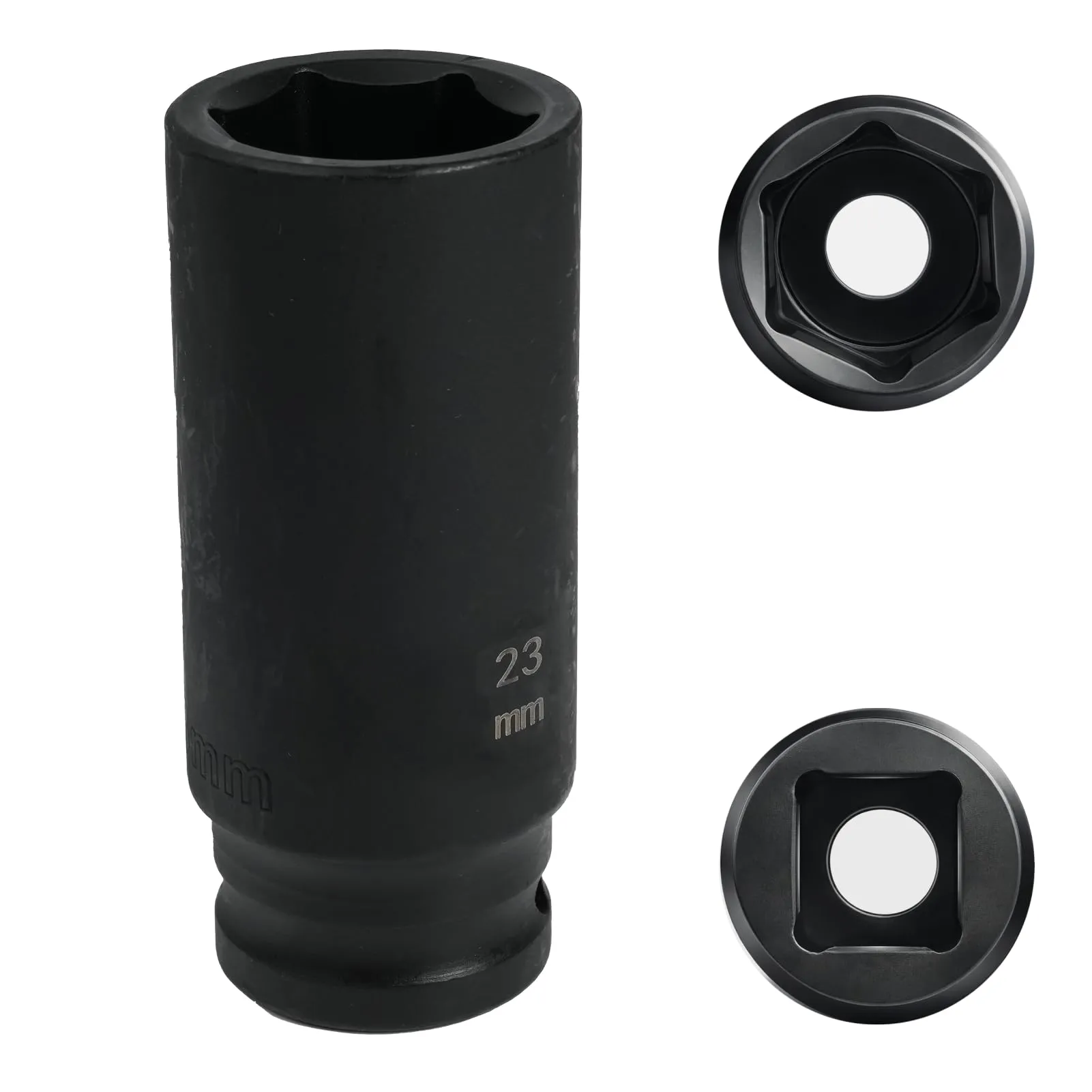 Flewdart bussola lunga esagonale 1/2" 23mm, acciaio al cromo molibdeno, lunghezza 78 mm - immagine 1