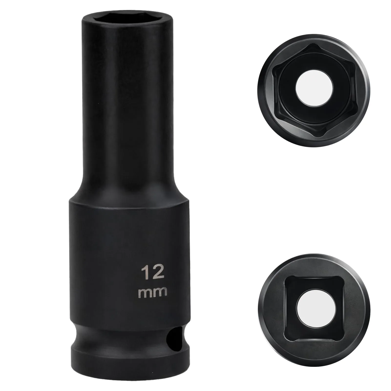 Flewdart Bussola Lunga Esagonale 1/2" 12mm, Acciaio al Cromo Molibdeno, Lunghezza 78mm - immagine 1