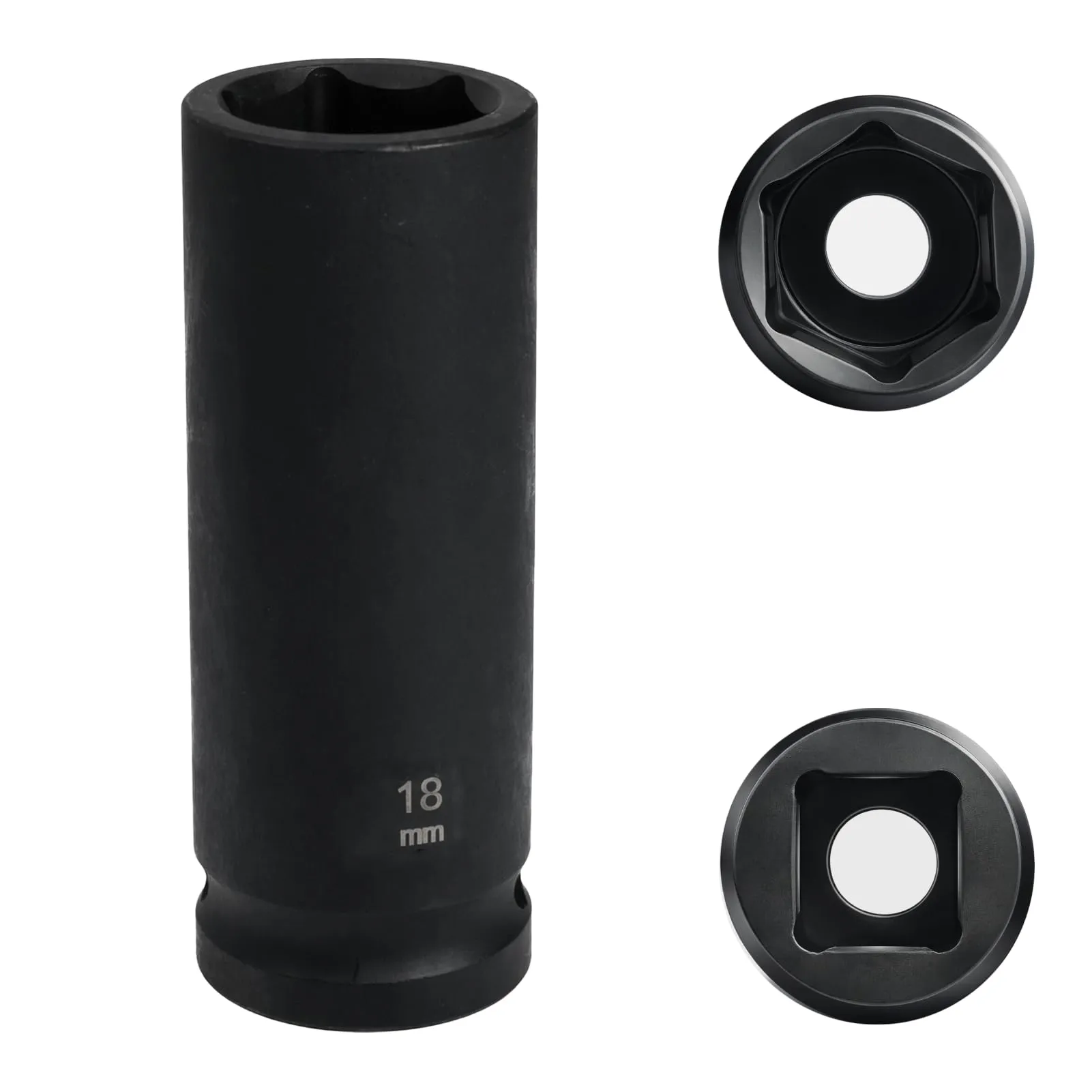 Flewdart Bussola Lunga Esagonale 1/2" 18mm, Acciaio al Cromo Molibdeno CR-MO, Lunghezza 78 mm - immagine 1
