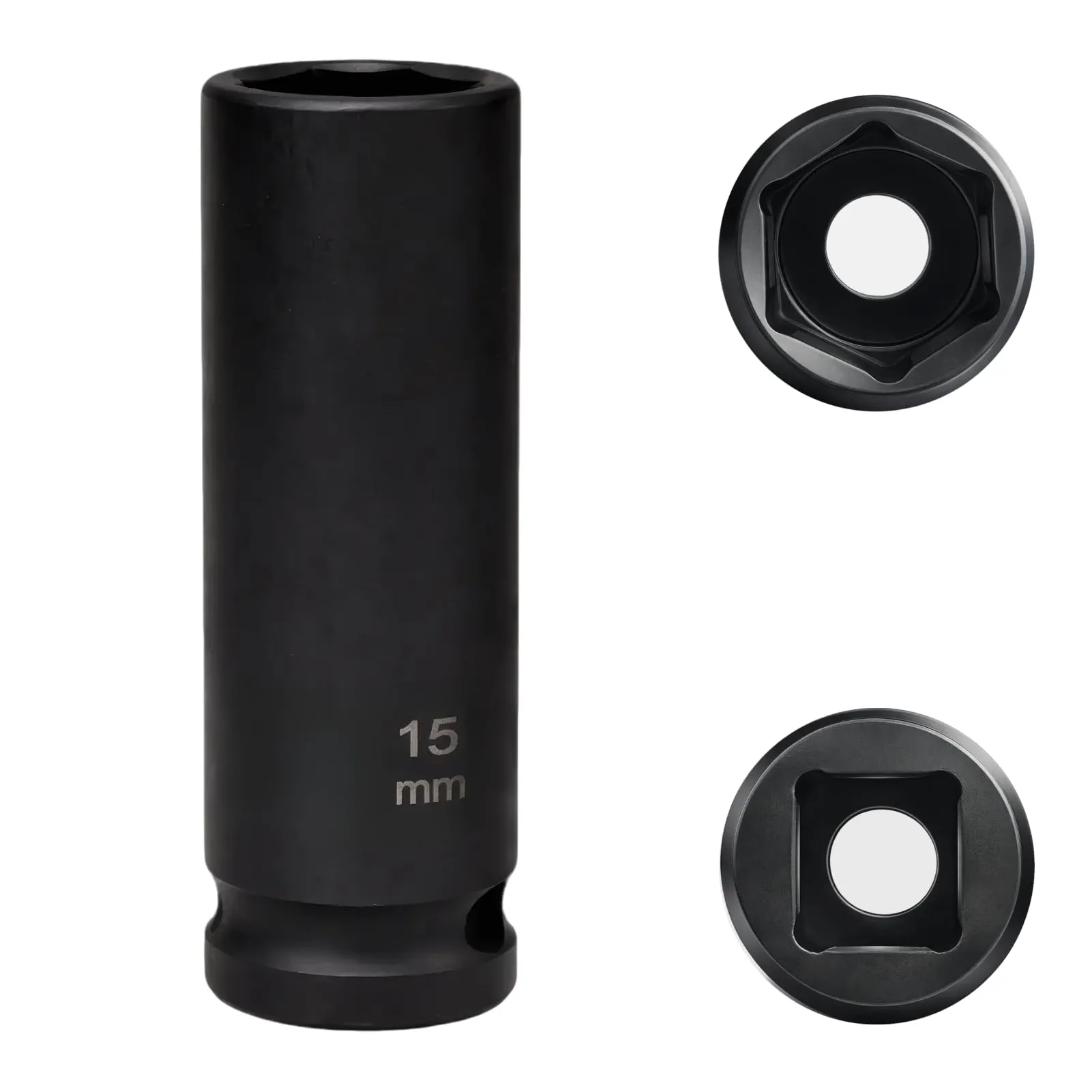 Flewdart bussola lunga esagonale 1/2" 15mm, lunghezza 78mm, acciaio al cromo molibdeno CR-MO - immagine 1